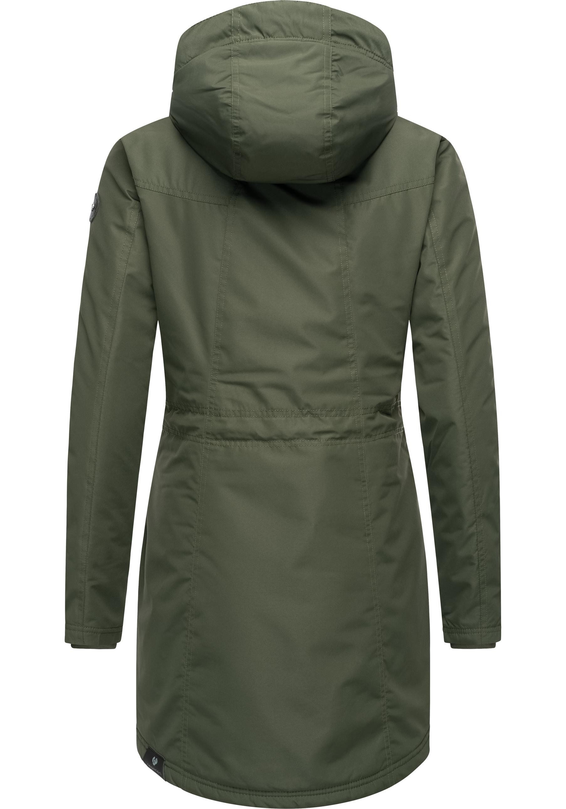 Ragwear Wintermantel Elsien wasserdichter Winterparka mit Teddyfell-Futter