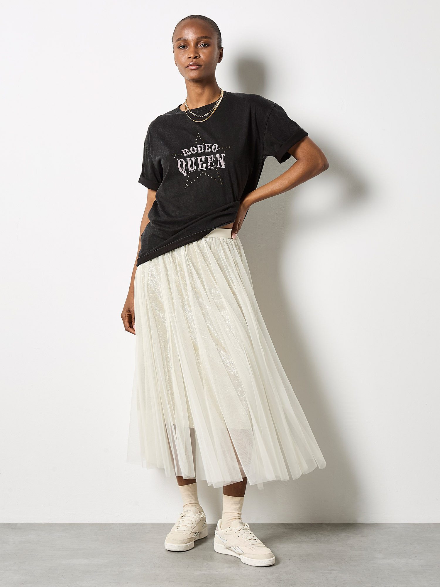 Apricot Tüllrock Tüllrock aus schimmernder Meshware günstig online kaufen