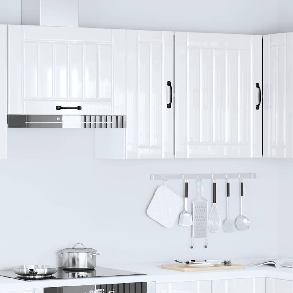 vidaXL Hängeschrank 30 x 31 x 60 cm Küchen-Hängeschrank Lucca Hochglanz-Weiß Spanplatte