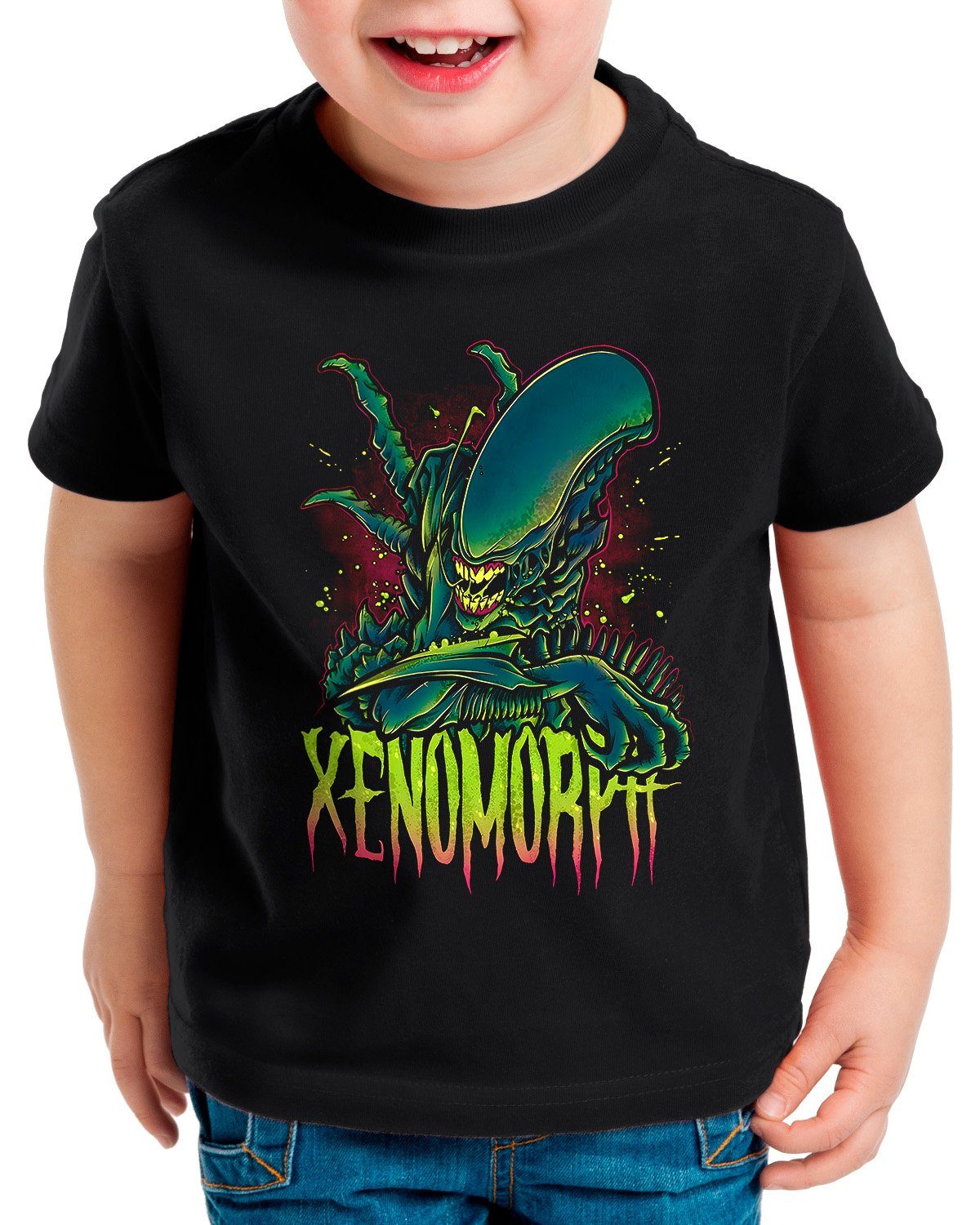 style3 Print-Shirt Kinder T-Shirt Waiting for Prey xenomorph alien ridley scott predator