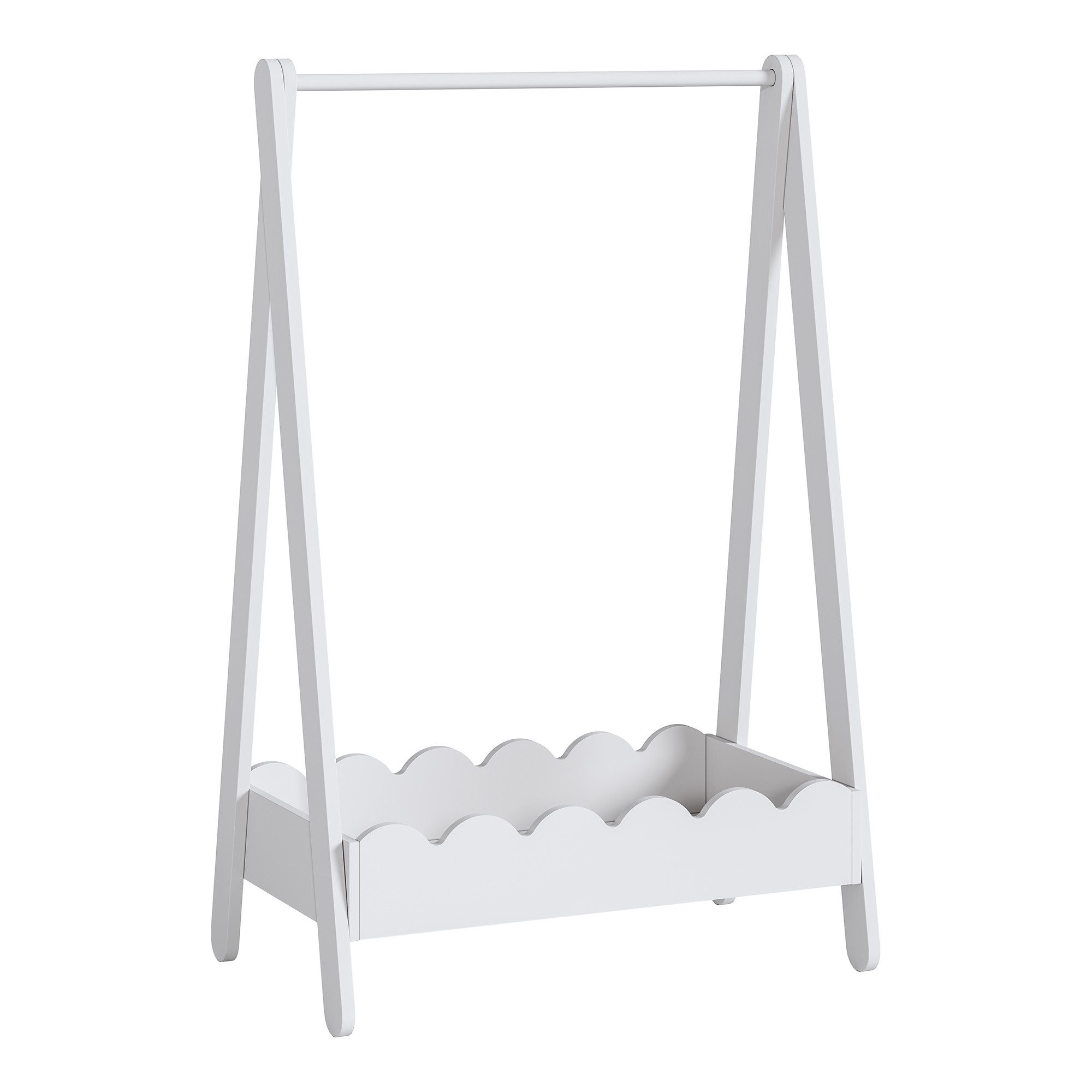 en.casa Kleiderständer, für Kinder »Vestnes« mit Kleiderstange 99x66x38 cm Weiß