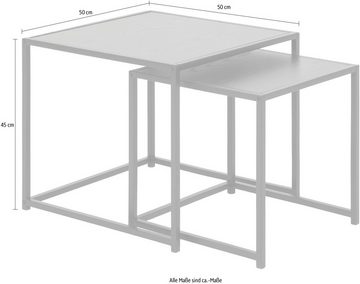 ACTONA GROUP Beistelltisch (Set, 2-St), Metallrahmen, Industrie-Look und quadratischer Form, Satz von 2 Stück