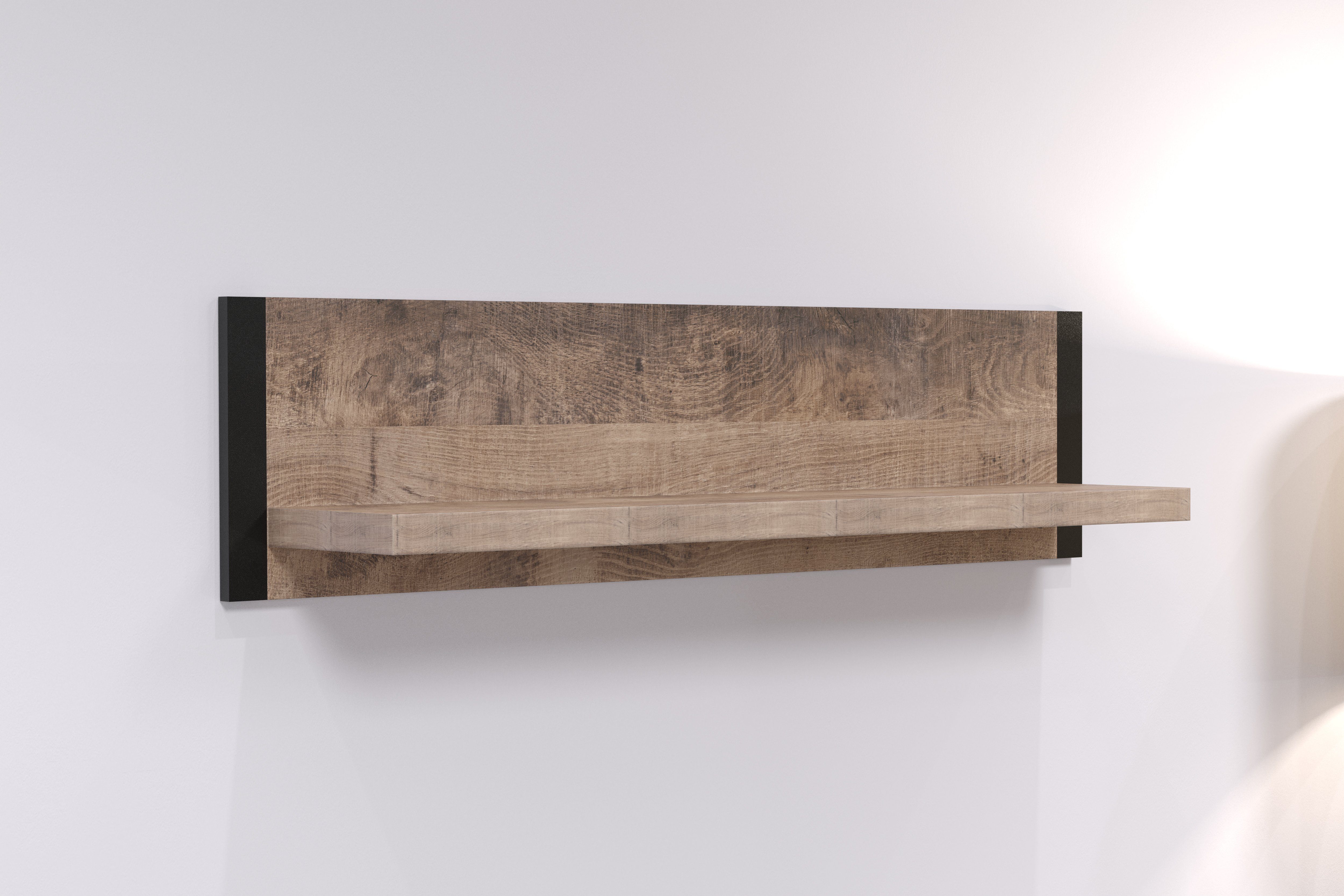 Holzoptik, Regal ca. Zweifarbige Wandboard Wandbefestigung, Breite 1-tlg., Emile, für trendteam 110 cm