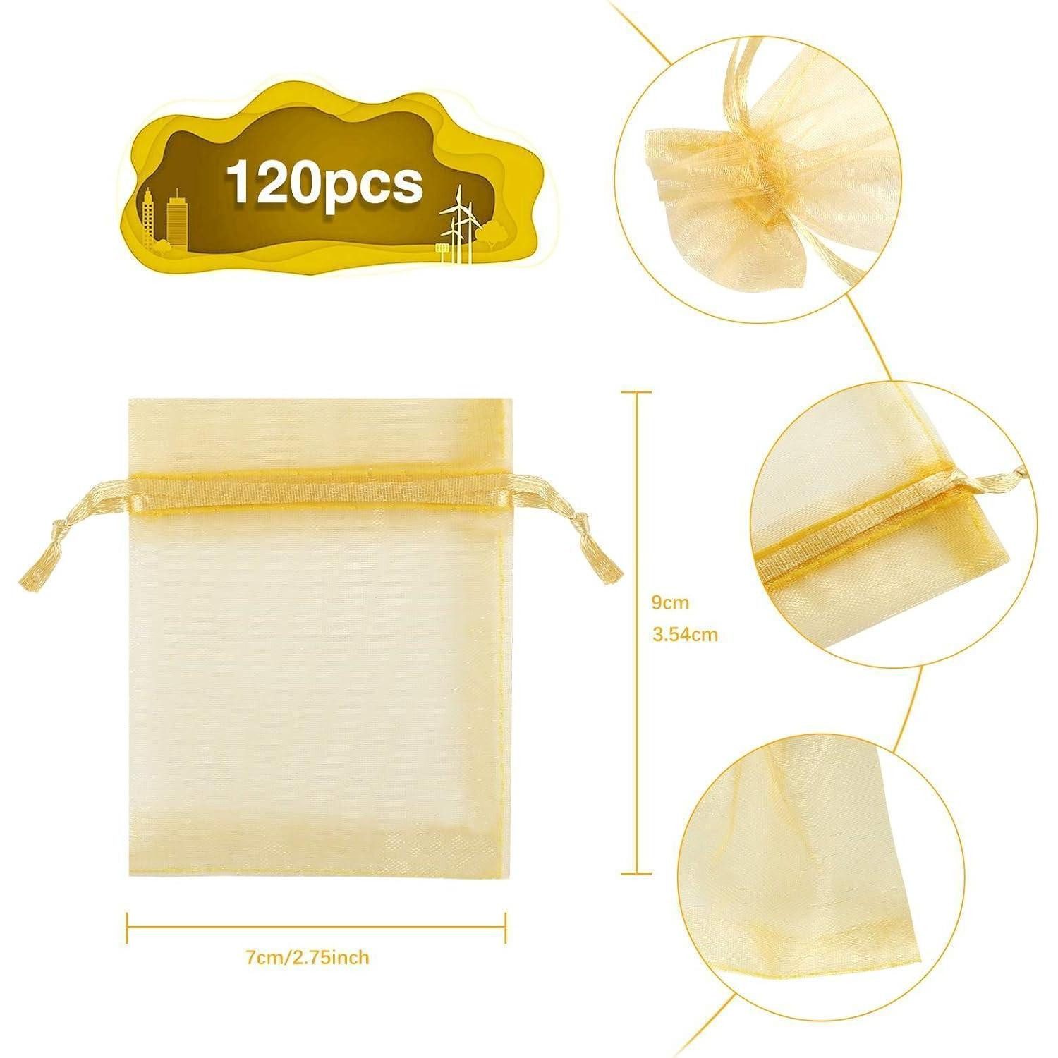 LuxusKollektion Geschenkpapier Organzasäckchen Organza Schmuck Geschenktüten 7*9cm 100pcs Gold
