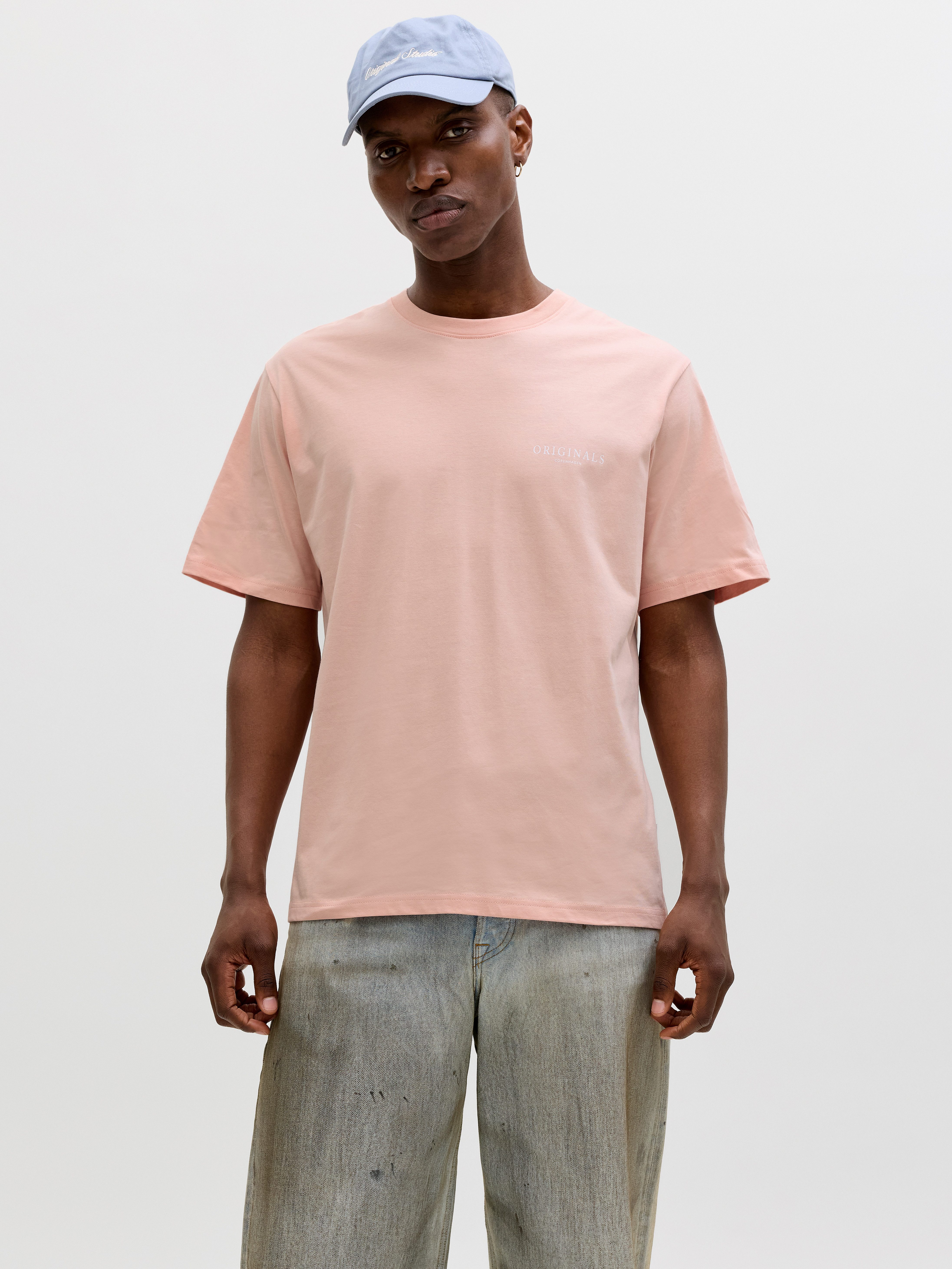 Jack & Jones Kurzarmshirt JORMONTAUK AOP BACK TEE SS CREW NECK Baumwolle, regular fit