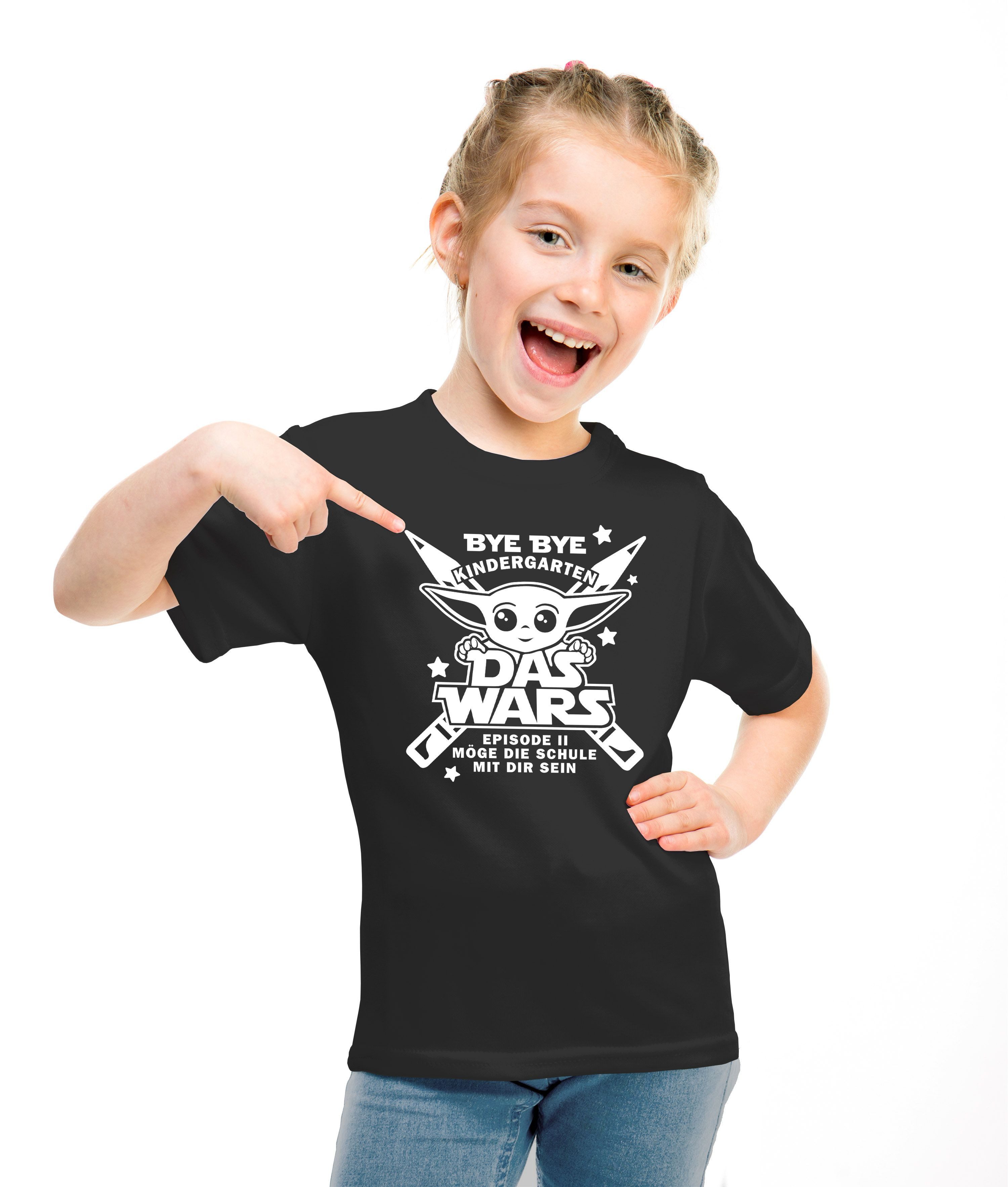 MoonWorks Print-Shirt Kinder T-Shirt Jungen Bye Bye Kindergarten- Das Wars - Episode 2 Möge