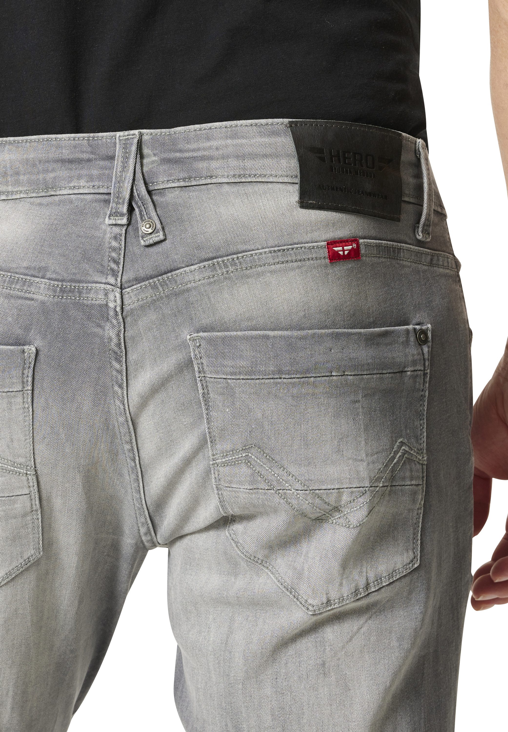 HERO by John Medoox 5-Pocket-Jeans Portland Season Slim Straight Stretch Straight Fit Casual Clean Wash Denim Jeans für Herren