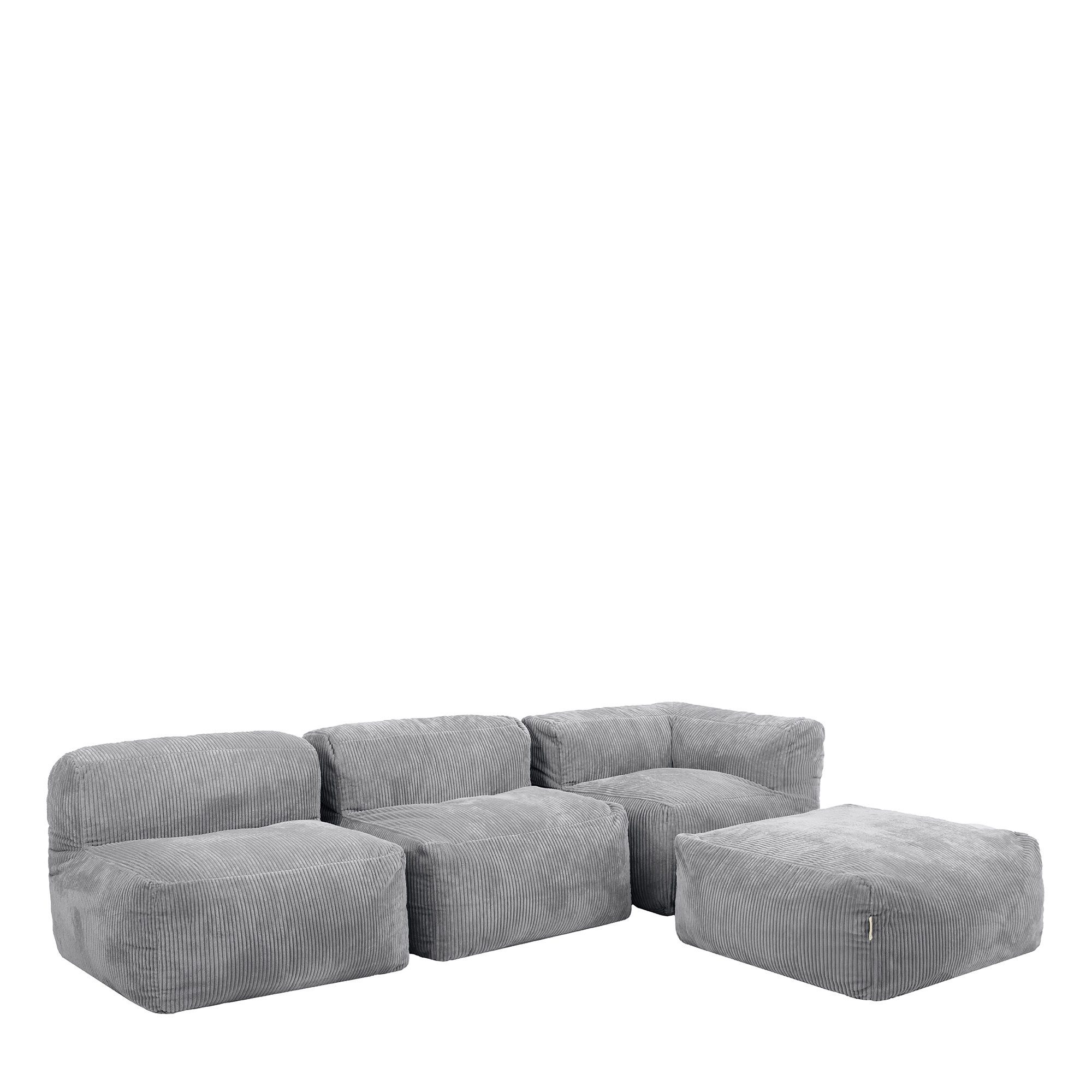 icon Sofa Modulares Ecksofa 4 Stück aus Cord Flauschig „Zen“, Spar-Set, Schaumstoff Füllung, für Wohnzimmer, für Schlafzimmer