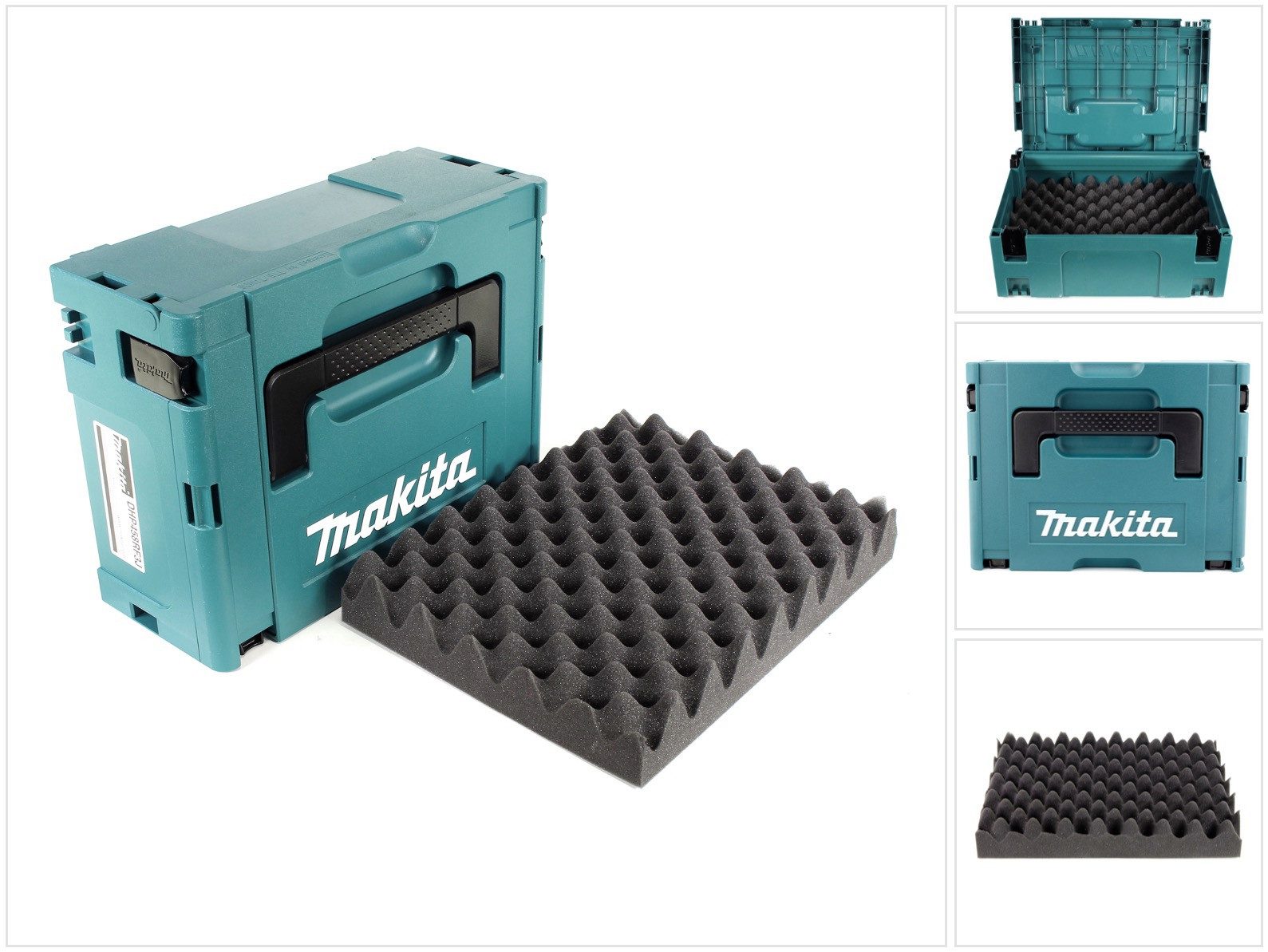 Makita Werkzeugkoffer MAKPAC 2 Systemkoffer - mit Universaleinlage für Makita 18 V Akku