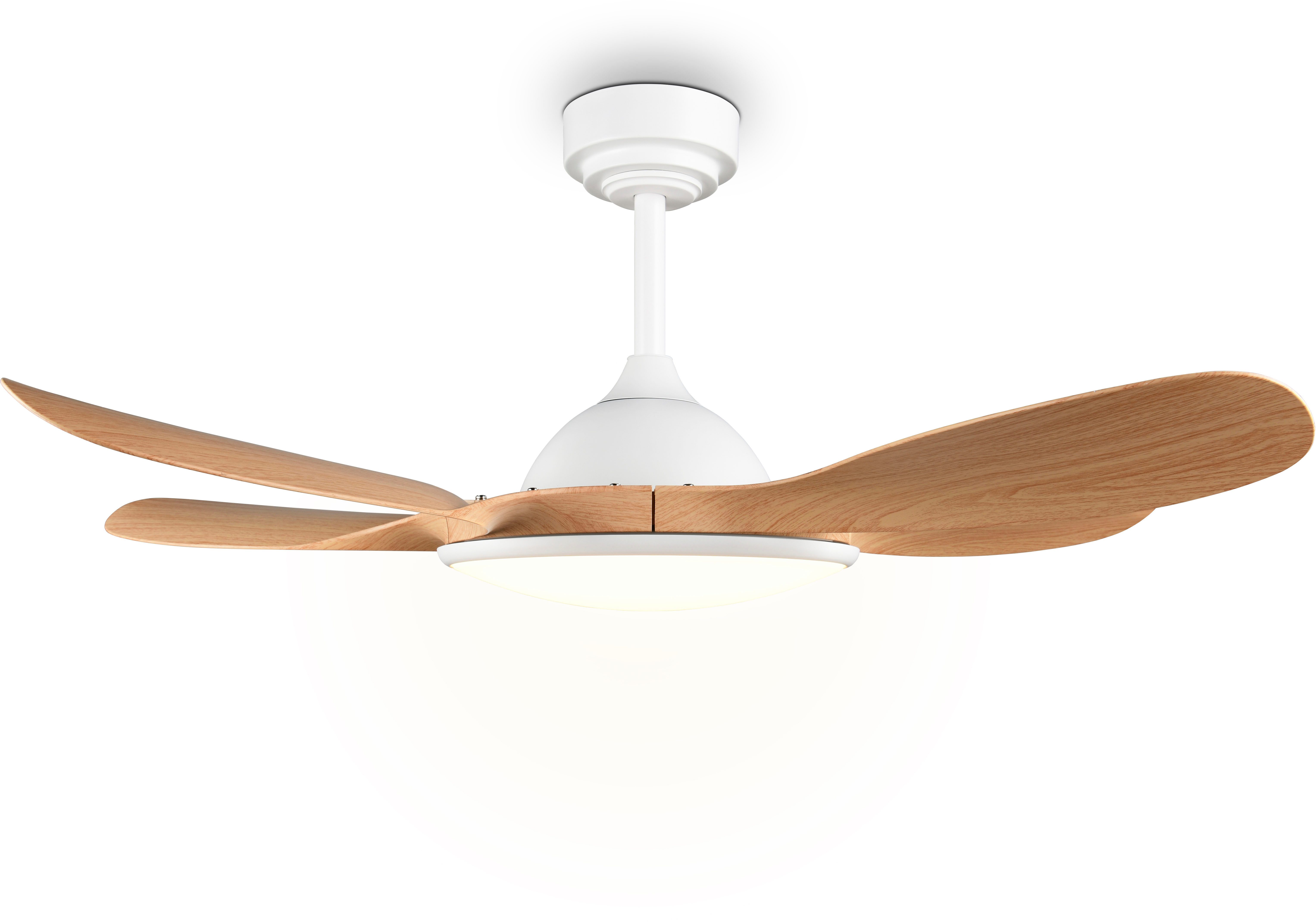 Reality Leuchten LED Deckenleuchte FLEN mit Ventilator, großer Deckenventilator Ø 108cm mit 24W LED CCT, CCT - über Fernbedienung, Dimmfunktion, Memoryfunktion, Nachtlichtfunktion, Timerfunktion, Ventilatorfunktion, getrennt schaltbar, LED fest integriert, Farbwechsler, warmweiß - kaltweiß, Fernbedienung 6 Geschwindigkeiten Timer Vor- & Rücklauf dimmbar