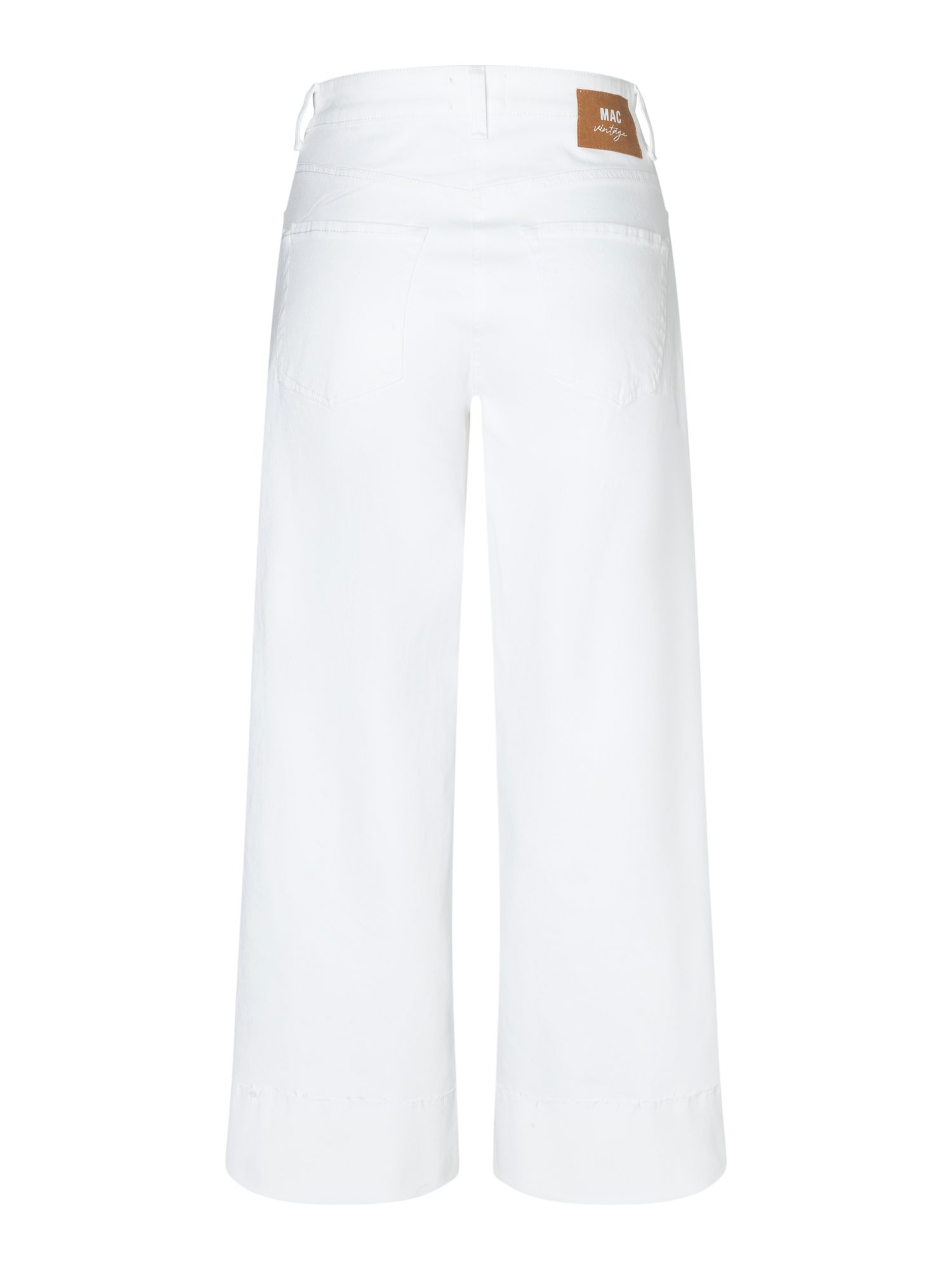 MAC Stretch-Hose weiß, Casual, Baumwolle, Unifarben, Weit, Mittel