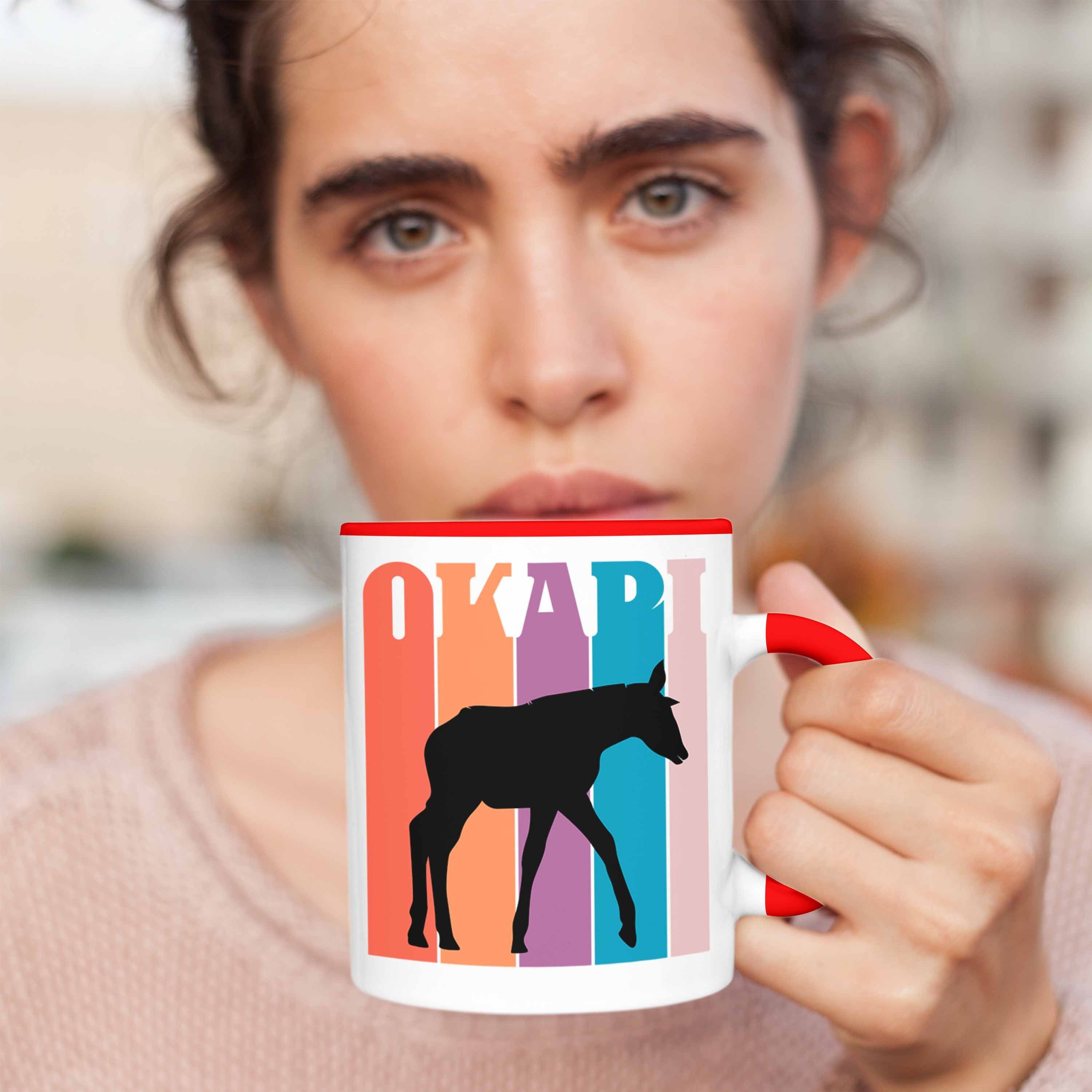 Geschenk Lustige Tasse Liebhaber Okapi Rot Trendation Grafik Tasse für Okapi