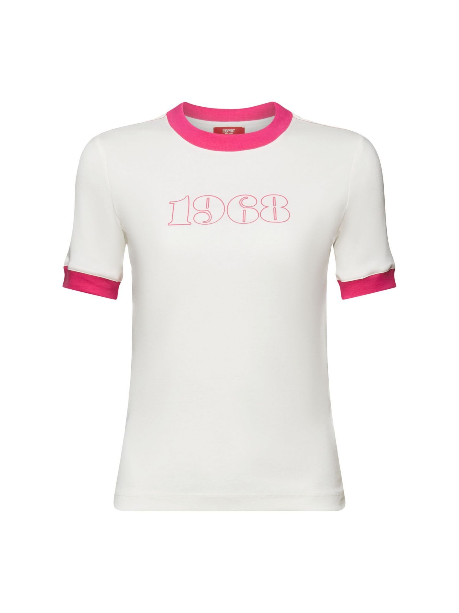 Esprit T-Shirt Logo-T-Shirt aus Baumwolljersey (1-tlg) OFF WHITE
