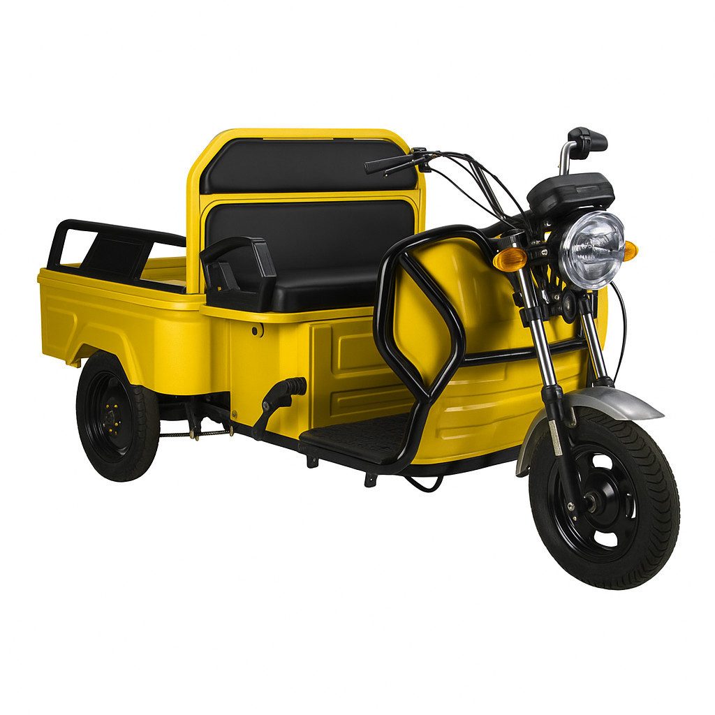 Urban Hopper E-Motorroller Cargo Compact Elektro Lastenrad Lasten-Dreirad VT5-Mini Pritsche, 1000 W, 25 km/h, Pritsche klappbar Reichweite ca. 40km Zuladung 215kg Silber, Rot, Weiß