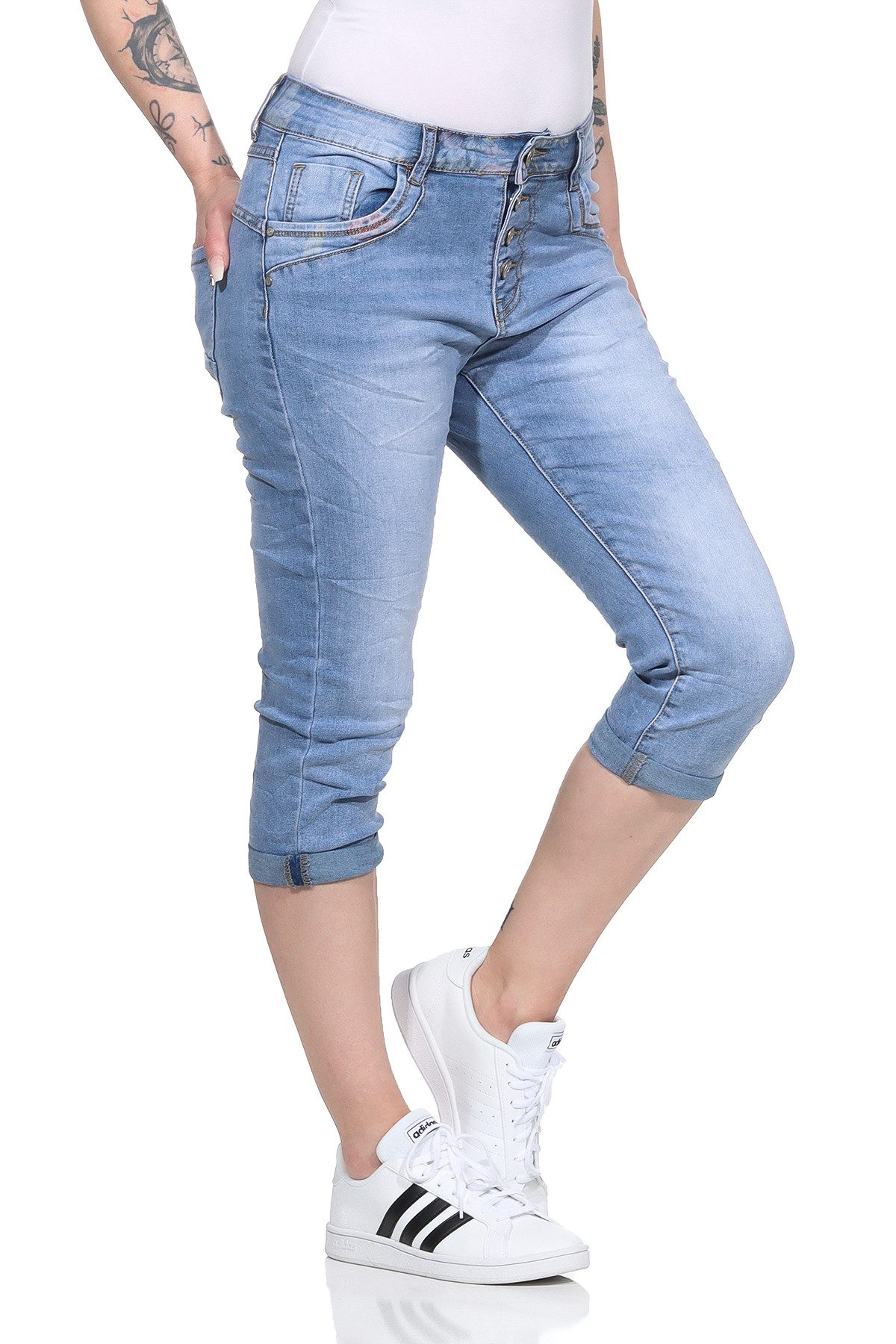 Jewelly 3/4-Jeans 80 Capri Jeans Streetwear