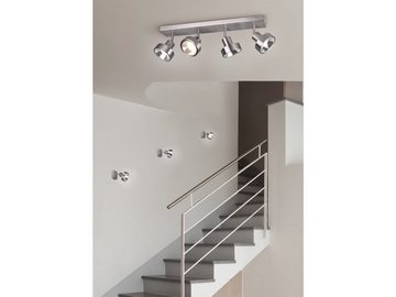 meineWunschleuchte LED Deckenstrahler, LED wechselbar, Warmweiß, Designklassiker Lichtspots Kücheninsel Treppenhaus Silber, Breite 60cm
