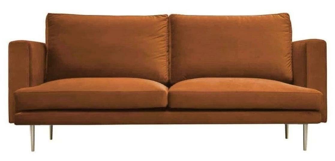 JVmoebel Sofa Braun Europe Edelstahlelementen in Made Roter mit Dreisitzer Neu, Polster Design