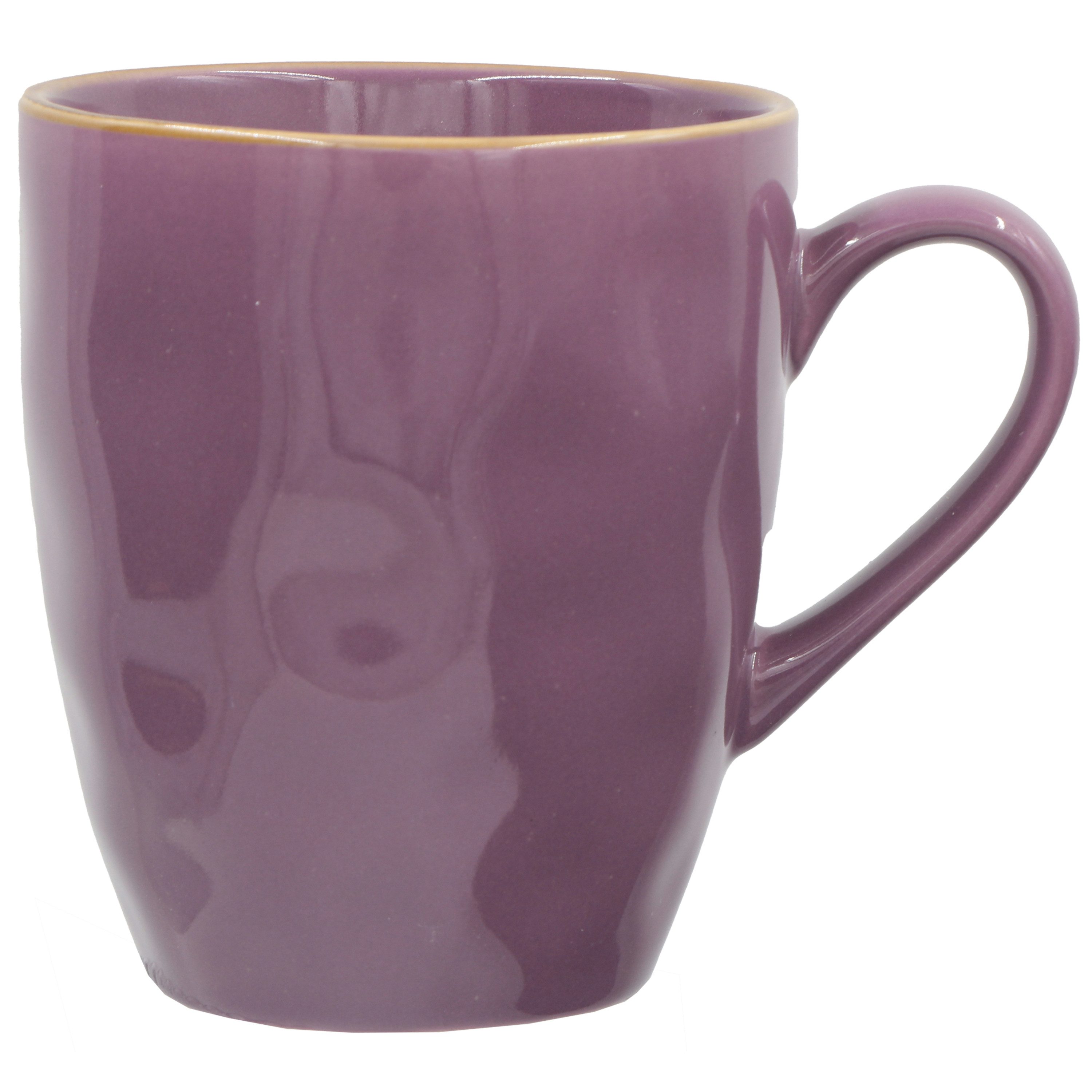 Rose & Tulpani Cappuccinotasse Große Tasse Becher Kaffeetasse mit Henkel 430ml, Steingut, Handgemacht, Ofenfest