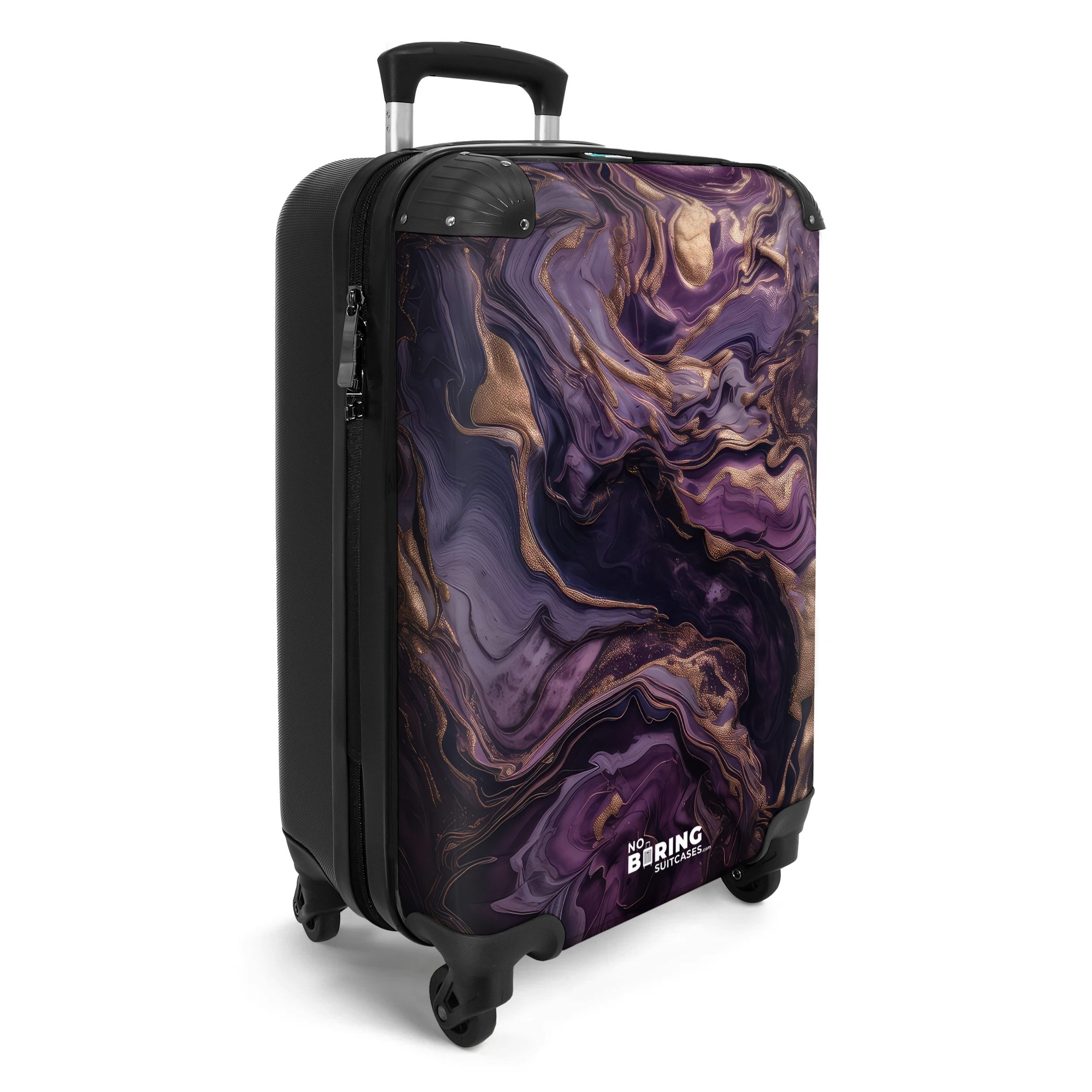 NoBoringSuitcases.com© Hartschalen-Trolley Marmor - Lila - günstig online kaufen
