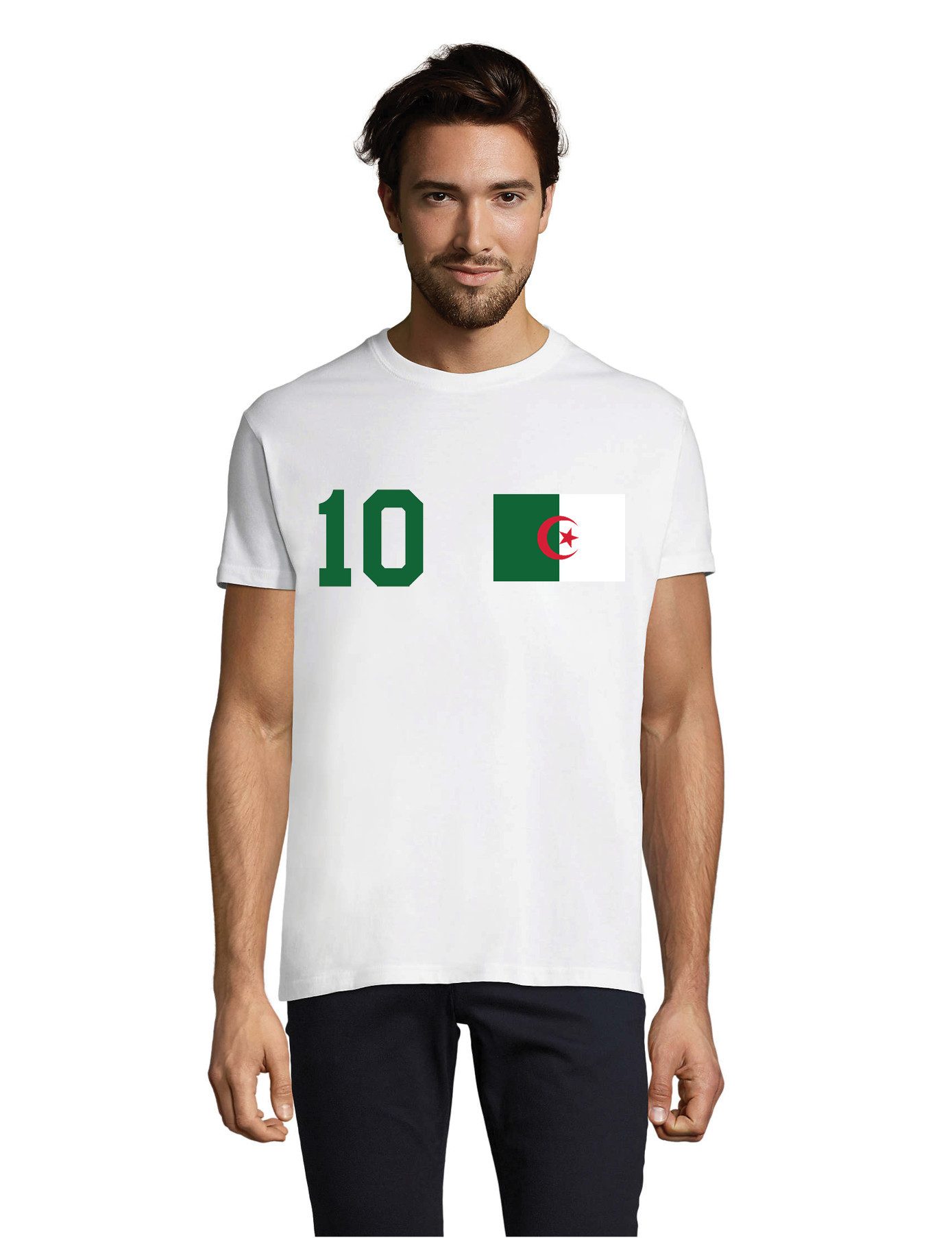 Youth Designz Print-Shirt Algerien Herren T-Shirt im Fußball Trikot Look mit sportlichem Print