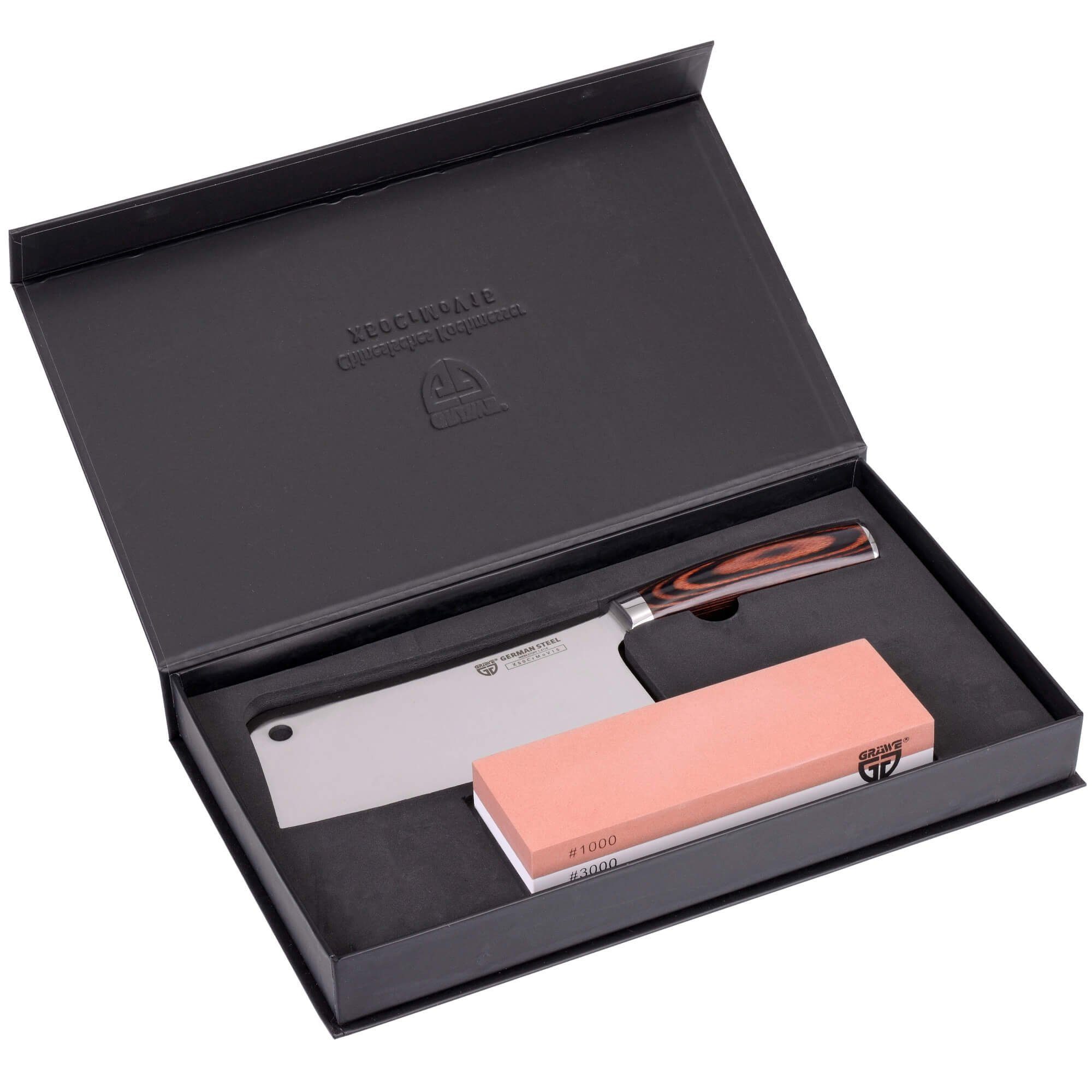 GRÄWE Kochmesser GRÄWE Chinesisches Kochmesser-Set mit Wetzstein 1000/3000