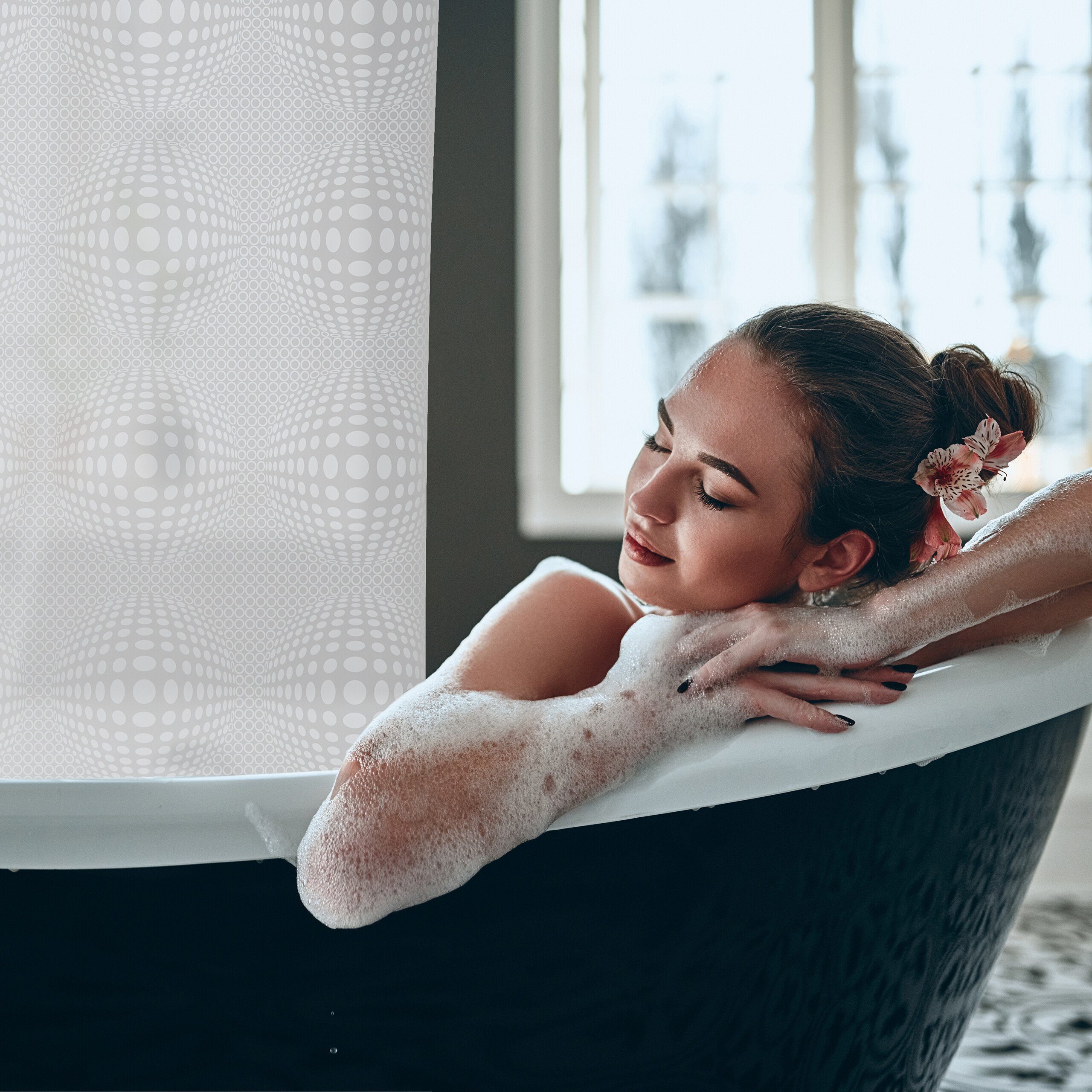 relaxdays Duschrollo Gemustertes Duschrollo Breite 100 cm, 100x240cm