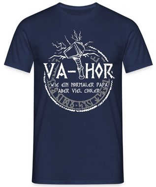 Quattro Formatee Kurzarmshirt Va-Thor Wikinger Viking - Papa Vatertag Vater Herren T-Shirt (1-tlg)