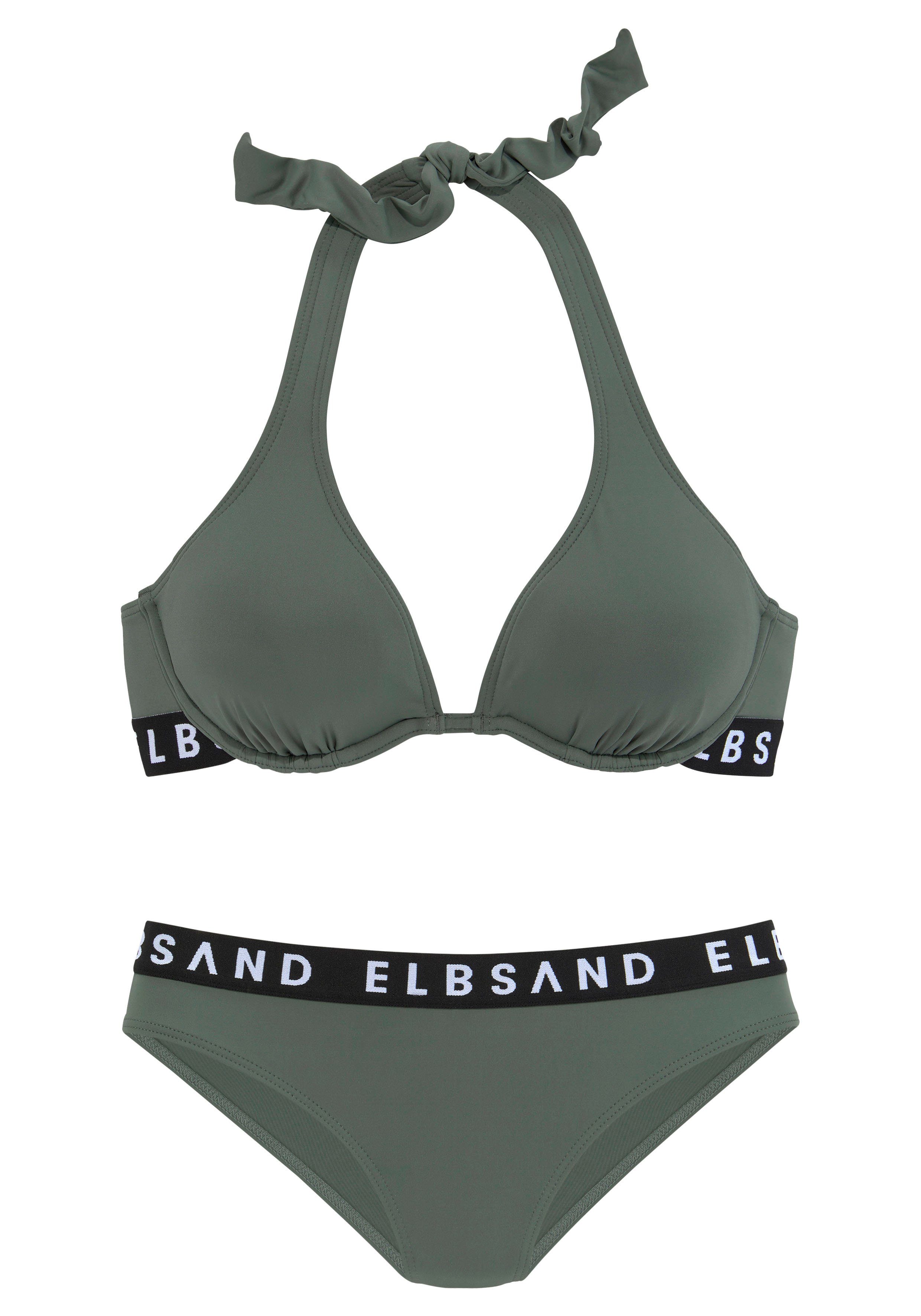 Elbsand Bügel-Bikini mit kontrastfarbenen Markenschriftzügen günstig online kaufen