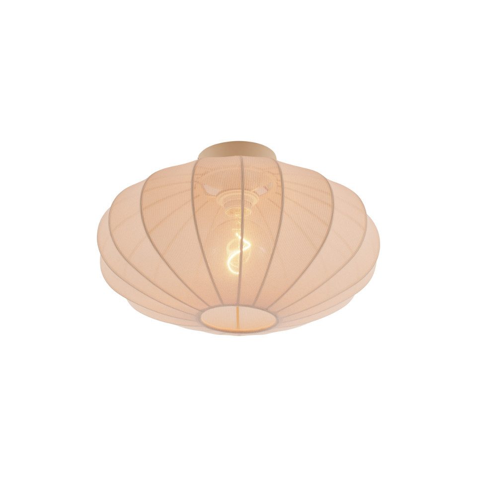 Qazqa Deckenleuchte Bida, ohne Leuchtmittel, E27, Beige, Design, Textil, 1- günstig online kaufen