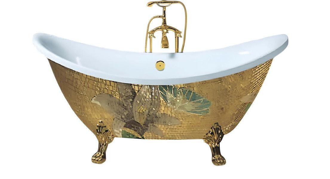 Xlmoebel Badewanne XLMOEBEL Design-Badewanne aus Acryl in edlem Gold, Made in Europa