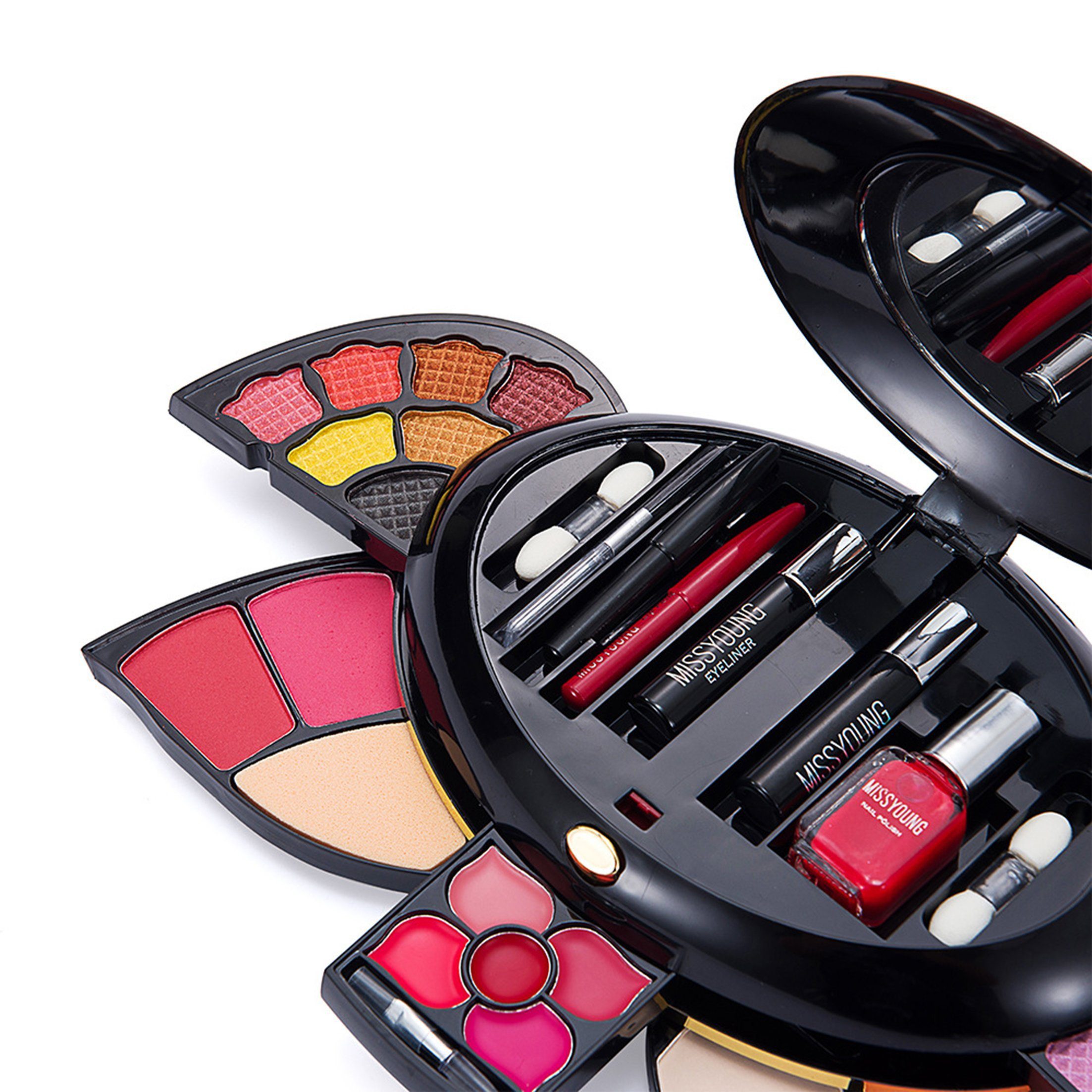 KINSI Make-up Set Make-up Set mit Palette-Inkl.Lidschatten,Mascara,Lipgloss,Nagellack, Vielseitiges Kosmetik Set für Anfänger & als Geschenk