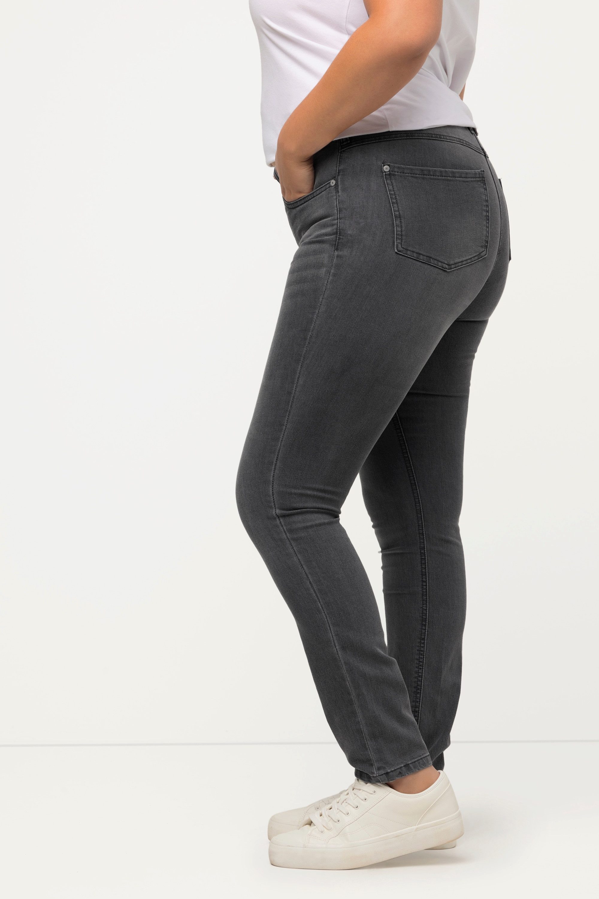 Ulla Popken Stretch-Hose Skinnyjeans Sarah schmale 5-Pocket-Form High Waist Bestseller – Bild 4 von 5