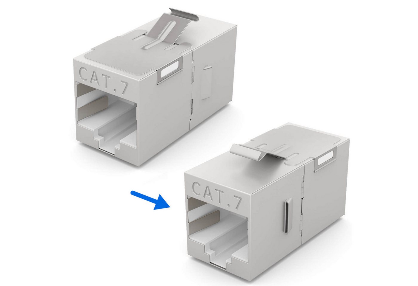Thumbnail - HB-DIGITAL Kabelverbinder-Sortiment Keystone LAN Kabel Verbinder CAT 7 Netzwerkkabel Adapter RJ45, vergoldete Kontakte
