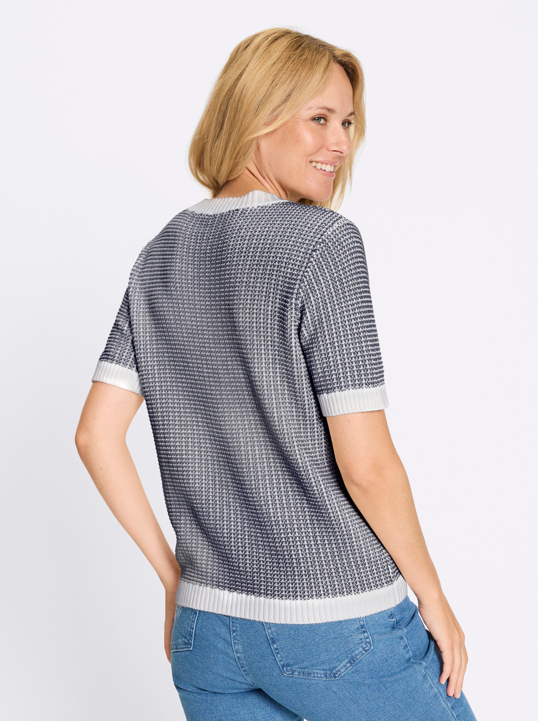 Sieh an! Strickpullover Kurzarm-Pullover Kurzarm Struktur günstig online kaufen