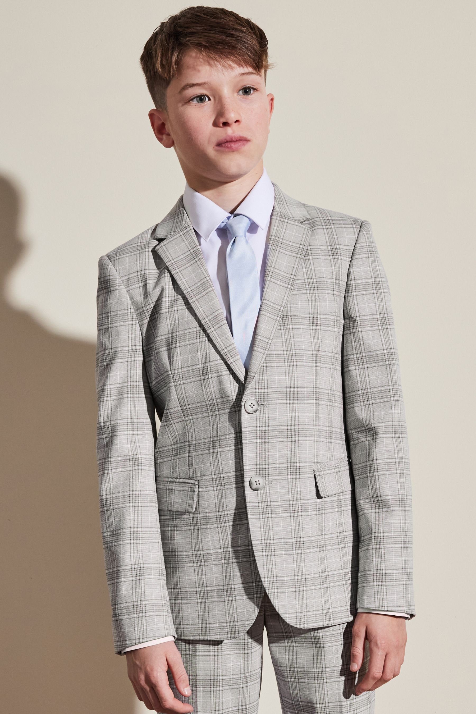 Next Baukastensakko Skinny Fit Check Anzug-Sakko (1-tlg) Grey