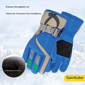 FIDDY Skihandschuhe Winter-Kinder-Skihandschuhe (Cartoon-Outdoor-winddichte, verdickte.warme und niedliche Handschuhe für Jungen und Mädchen, geeignet für 8-15 Jahre alt)