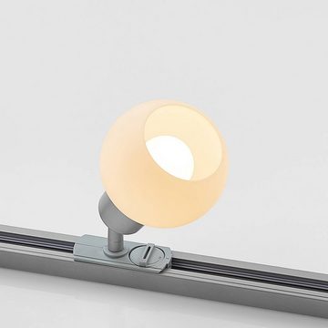 Lindby Schienensystem-Leuchten Linaro, 210.2 cm, Modern, Metall, Glas, silber, weiß, 4 flammig, E14, 1-Phasen