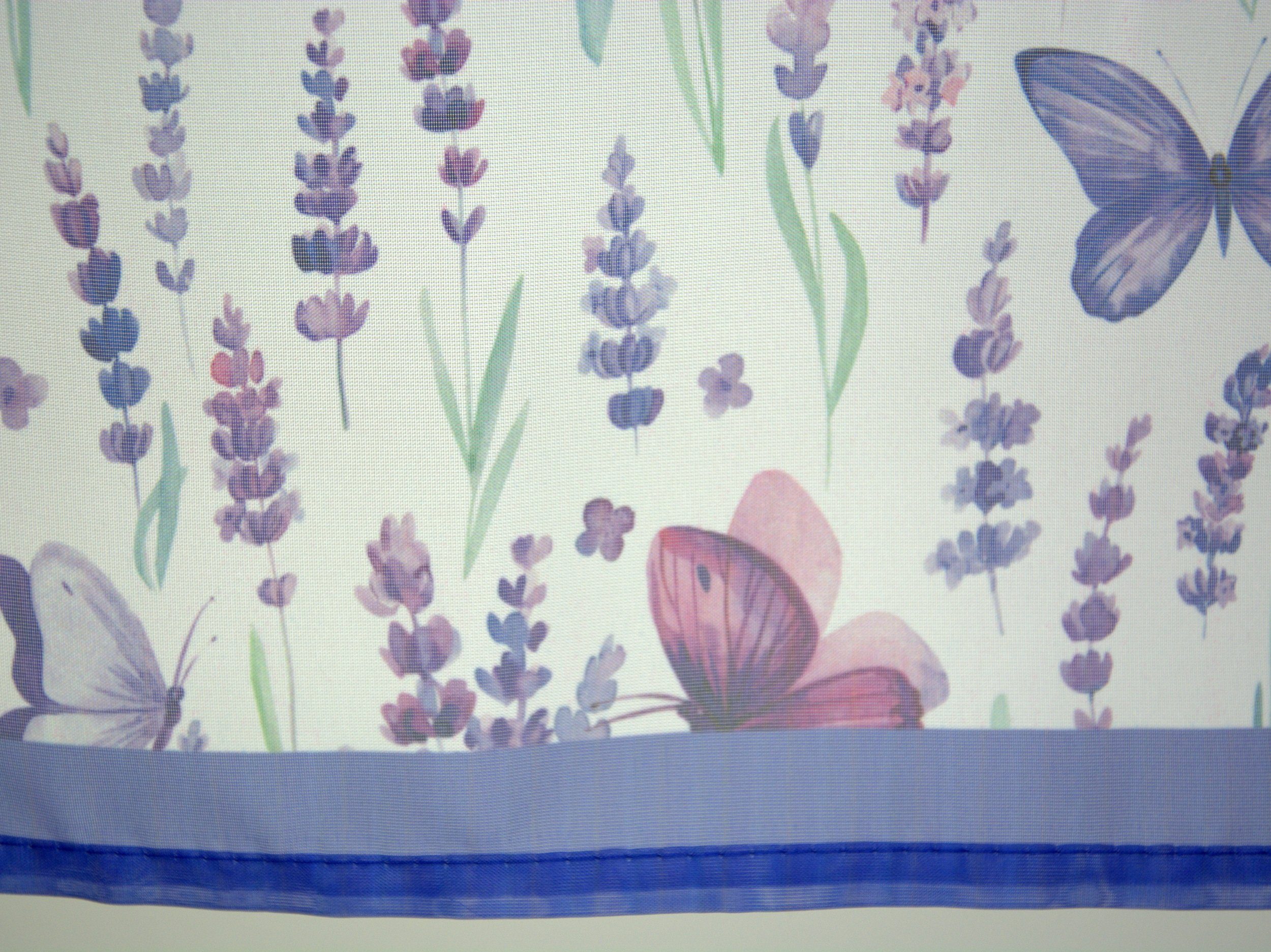 Scheibengardine Serie: Angie, (1 Lavendel, St), BxH Clever-Kauf-24, mit Schlaufen, transparent 120x45, Schlaufen Scheibengardine