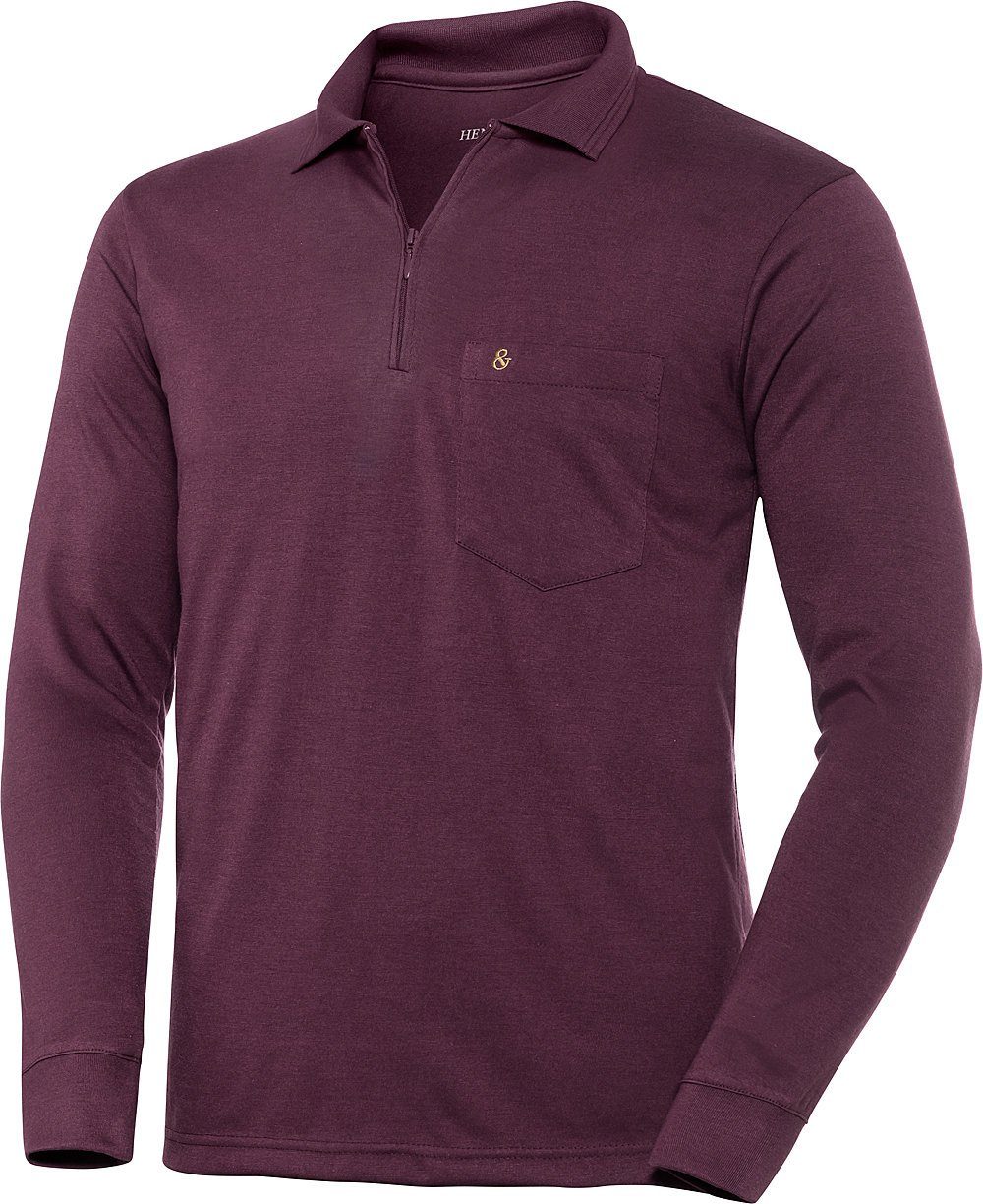 HENSON&HENSON Langarm-Poloshirt superweiches Jersey-Gewebe