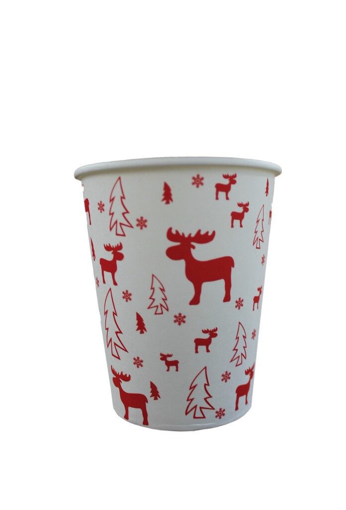Einwegbecher Trinkbecher, Кружка глинтвейна Pappe ELCH,200 ml, 150 Stück, Hartpapier