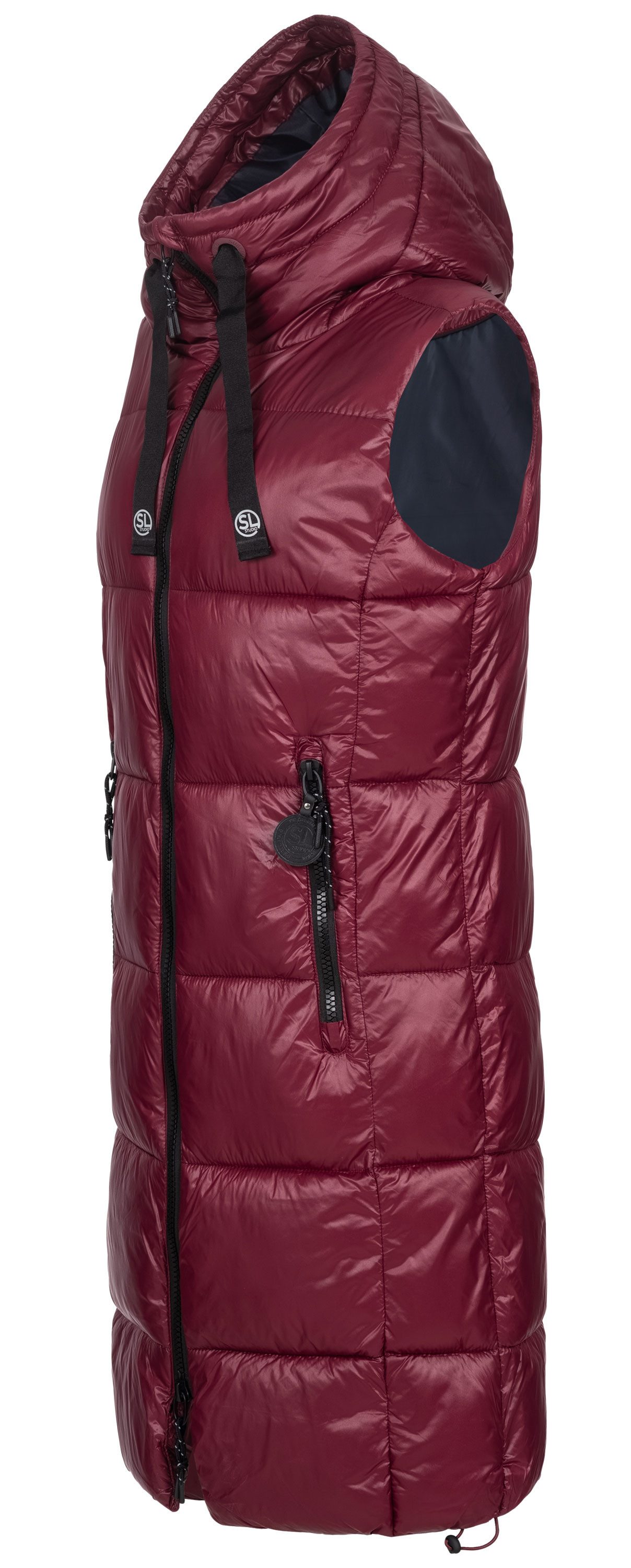 SUBLEVEL Steppweste Damen mit Kapuze Waistcoat lange Winter Weste Bodywarme günstig online kaufen