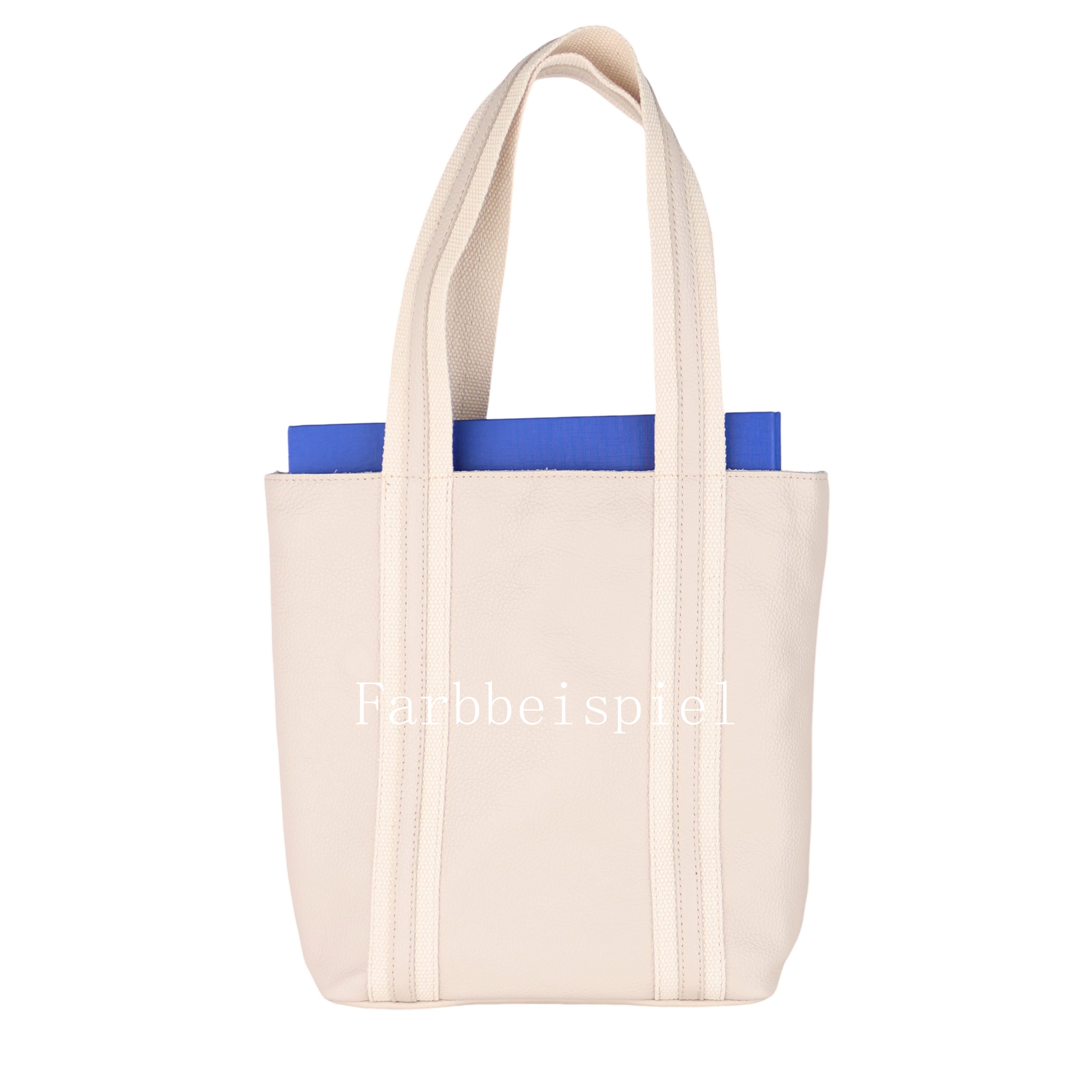 MIRROSI Shopper aus Echtleder, Made in Italy, Shopper Tasche, Tragetasche (30x35x12cm) mit Stauraum A4 Ordner