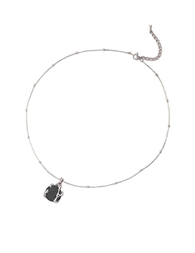 Jumpeak Kette mit Anhänger halskette silber 925,schwarz achat anhaenger,satellit kette damen, vintage gold schmuck,18K Vergoldung,gemischte farben geschenk