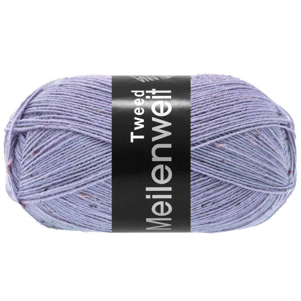 LANA GROSSA MEILENWEIT 100 g TWEED Häkelwolle, 420 m (4-fach Sockenwolle gepunktet, mit Tweed-Noppen), 100 g