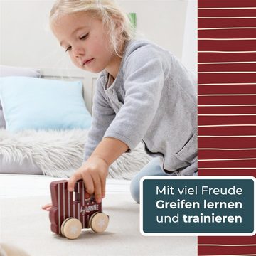 Hej Lønne Greifspielzeug Greifling Baby Spielzeug, Spielzeug aus Holz zum Greifen, Schieben und Spielen