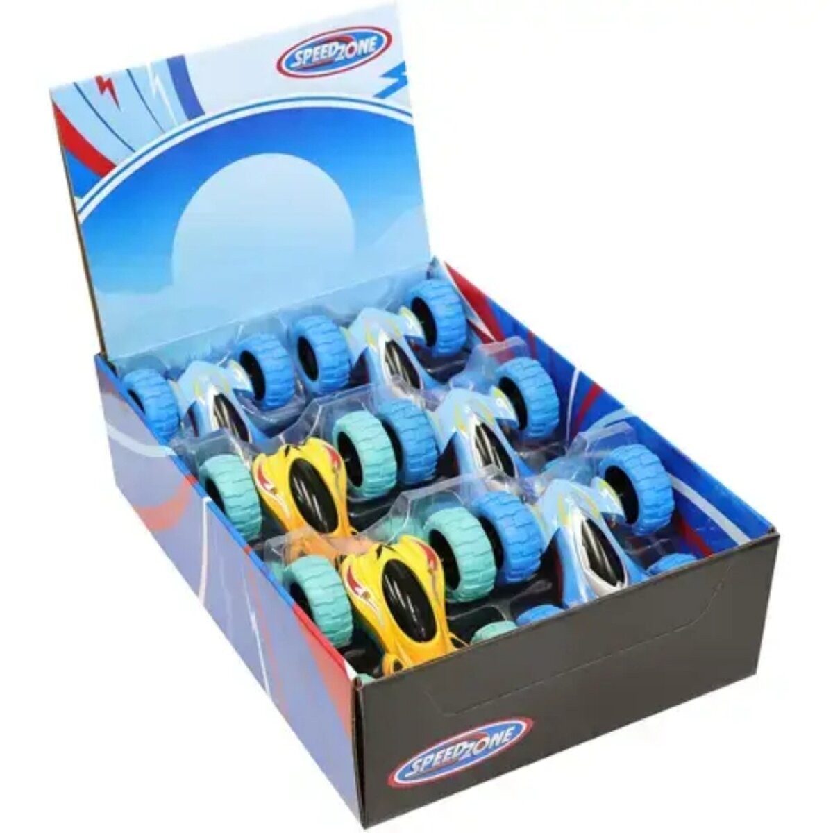 Speed Zone Spielzeug-Rennwagen Speedzone D/C Flipover mit Friktion, 1 Stück, sortiert