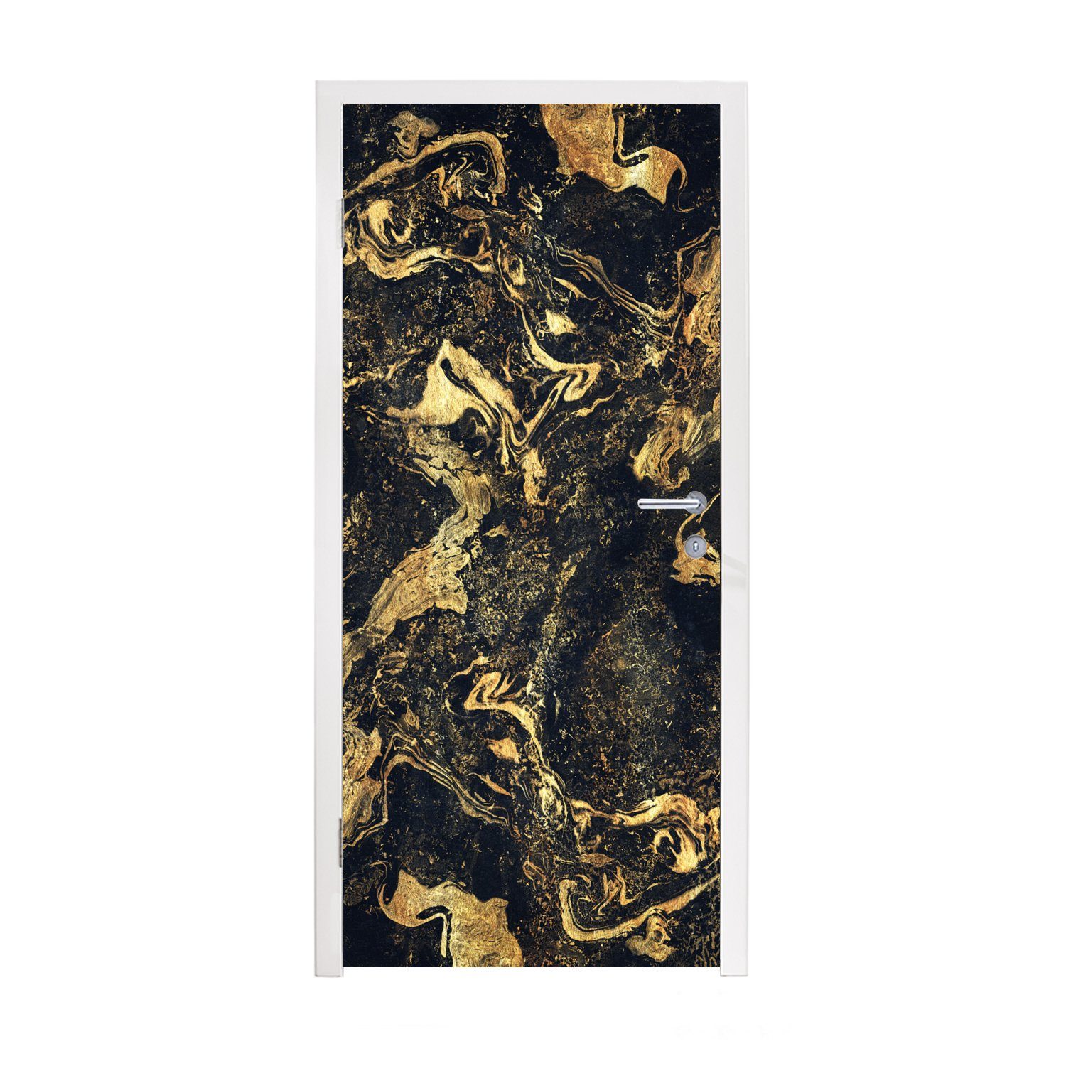 MuchoWow Türtapete Marmor - Luxus - Gold, Matt, bedruckt, (1 St), Fototapete für Tür, Türaufkleber, 75x205 cm