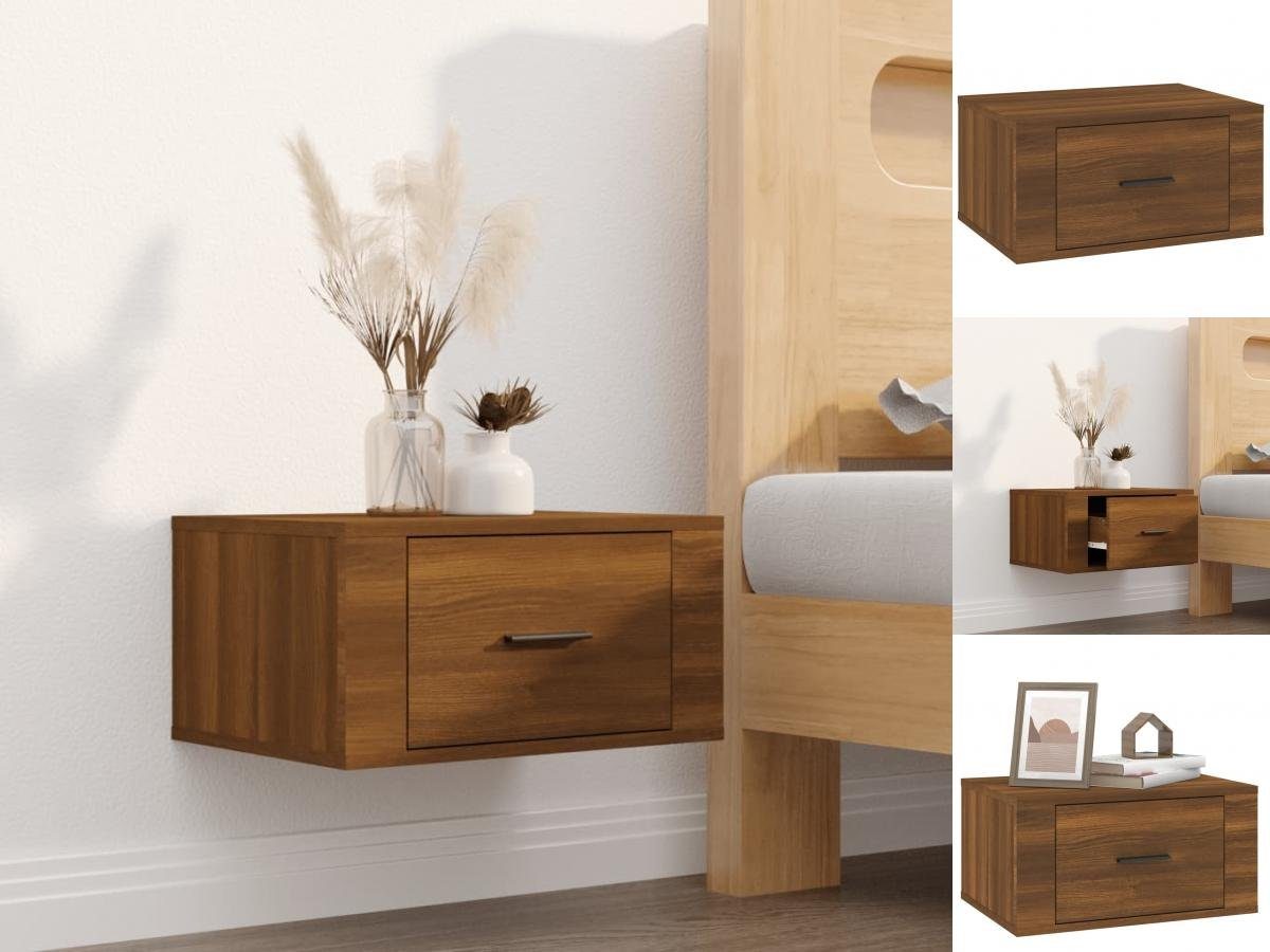 vidaXL Nachttisch »WandNachttisch Braun EichenOptik 50x36x25 cm Betttisch Nachtkonsole