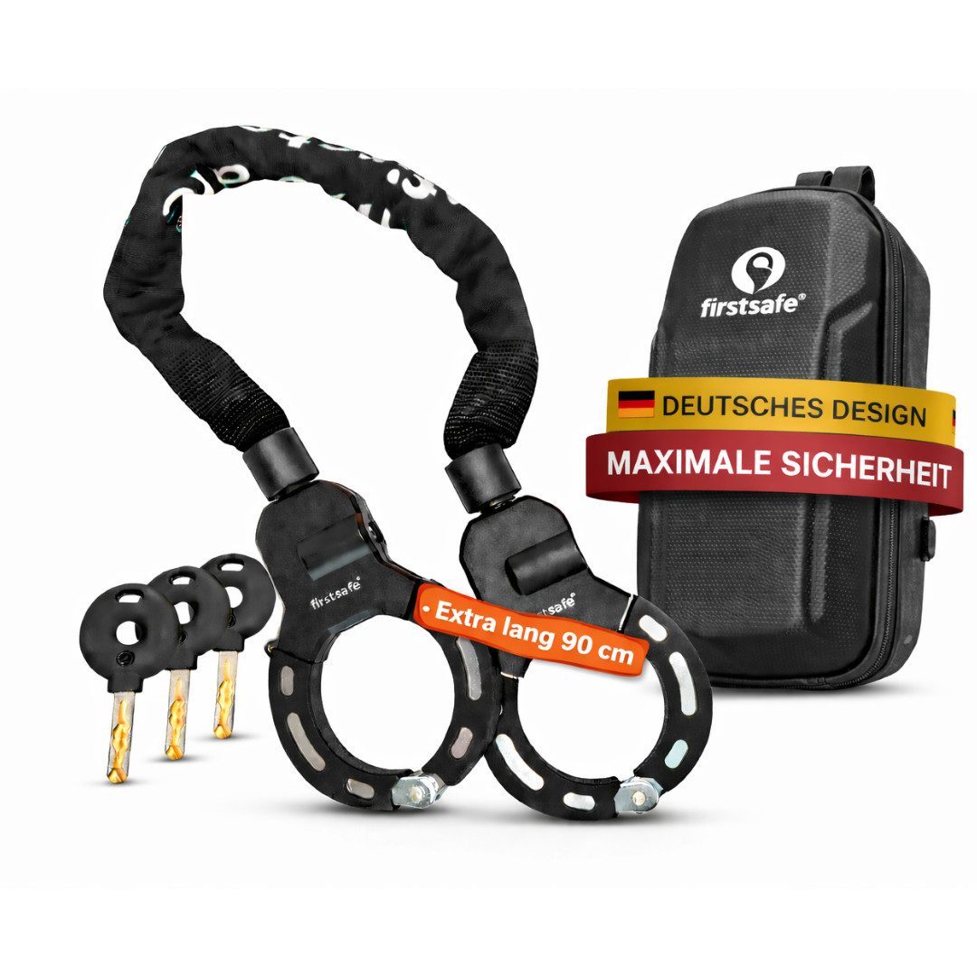 firstsafe Kettenschloss Handschellenschloss für E Scooter Schloss mit Tasche