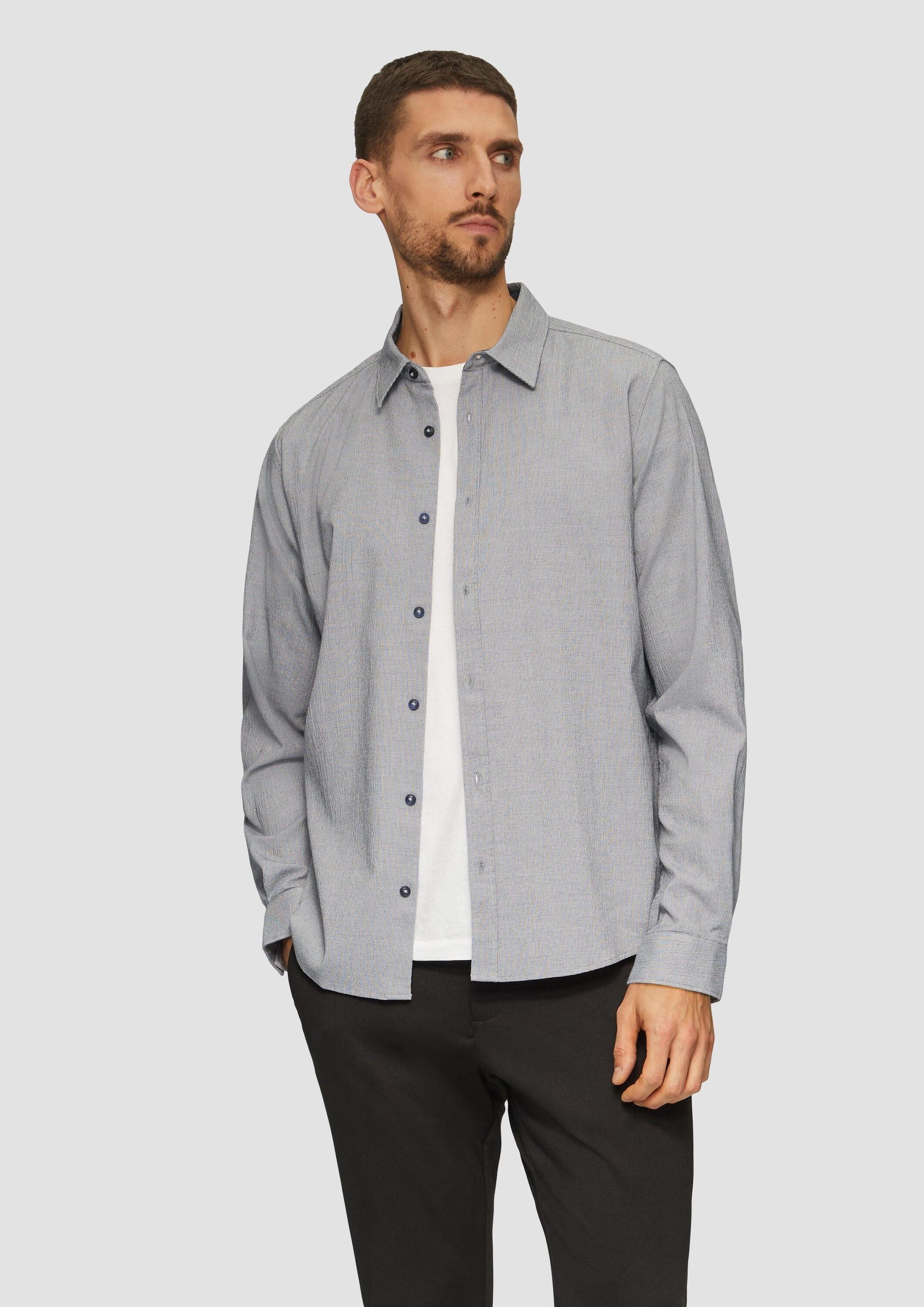 s.Oliver Langarmhemd Hemd Strukturiertes Hemd aus Seersucker günstig online kaufen